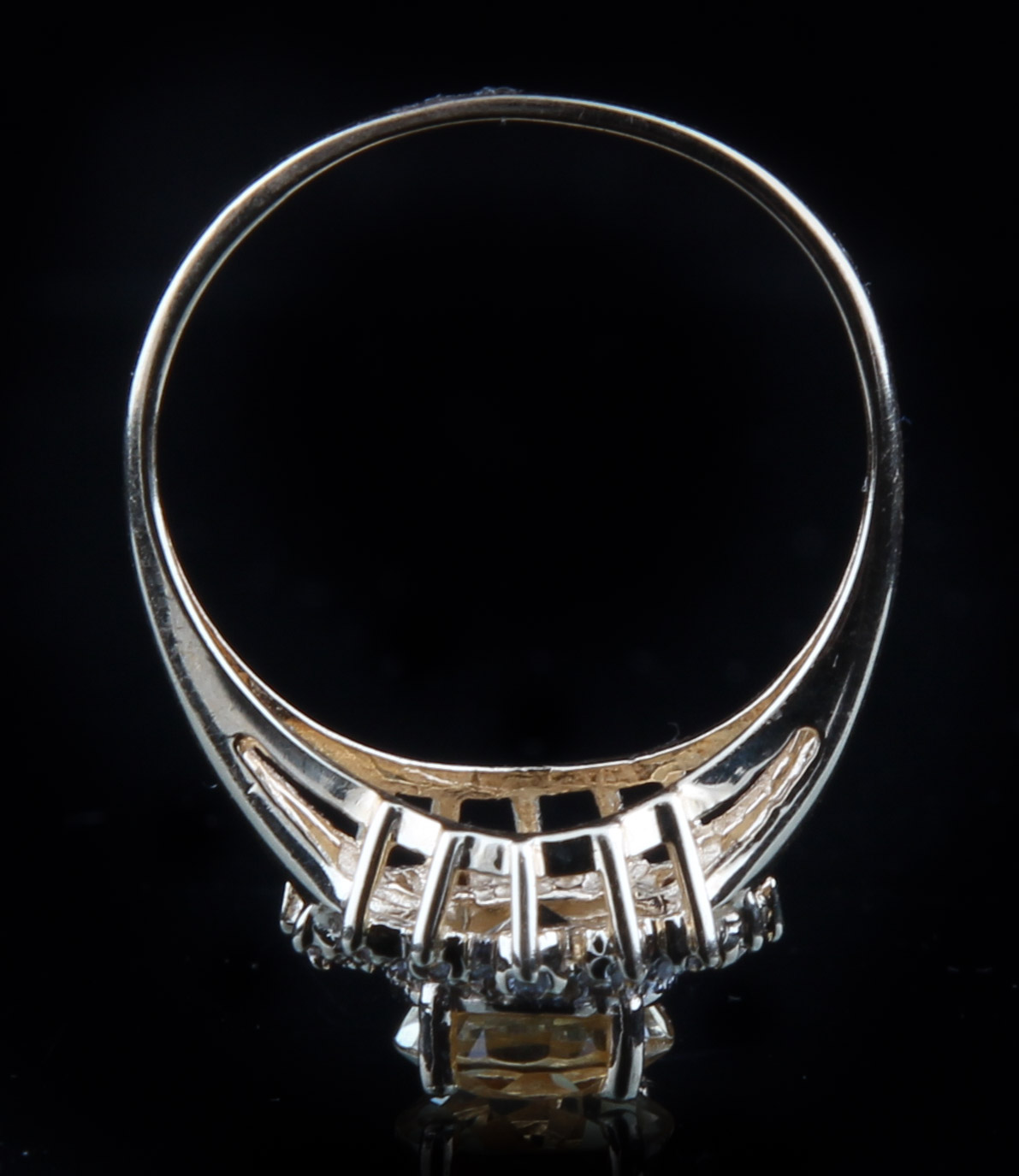 14K Yellow Gold Citrine and Diamond Ring