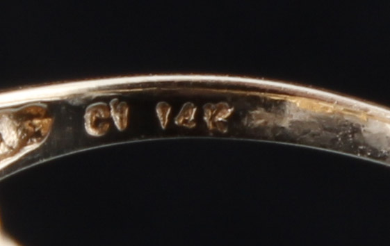 14K Yellow Gold Citrine and Diamond Ring