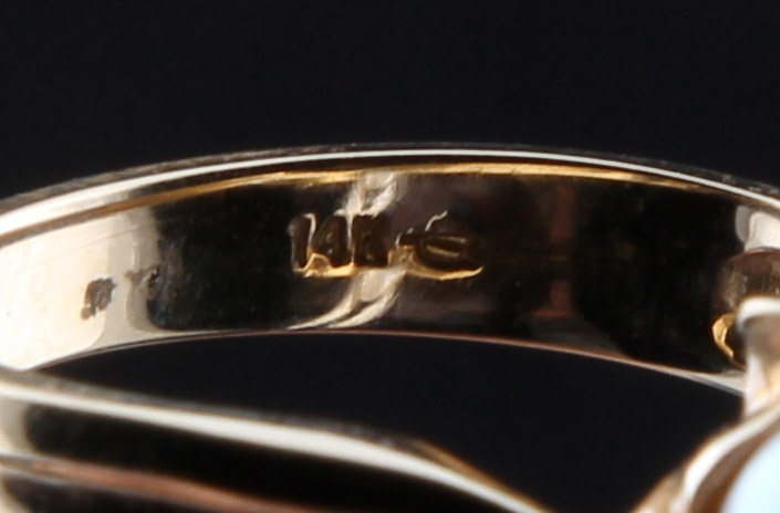 14K Yellow Gold Pearl Solitaire Ring