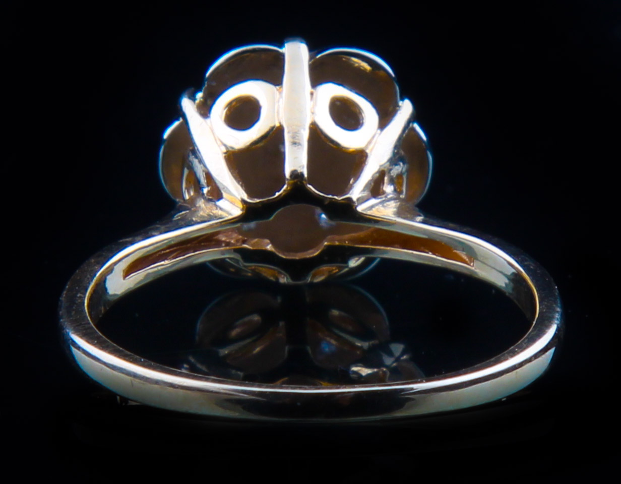 14K Yellow Gold Diamond Cluster Ring