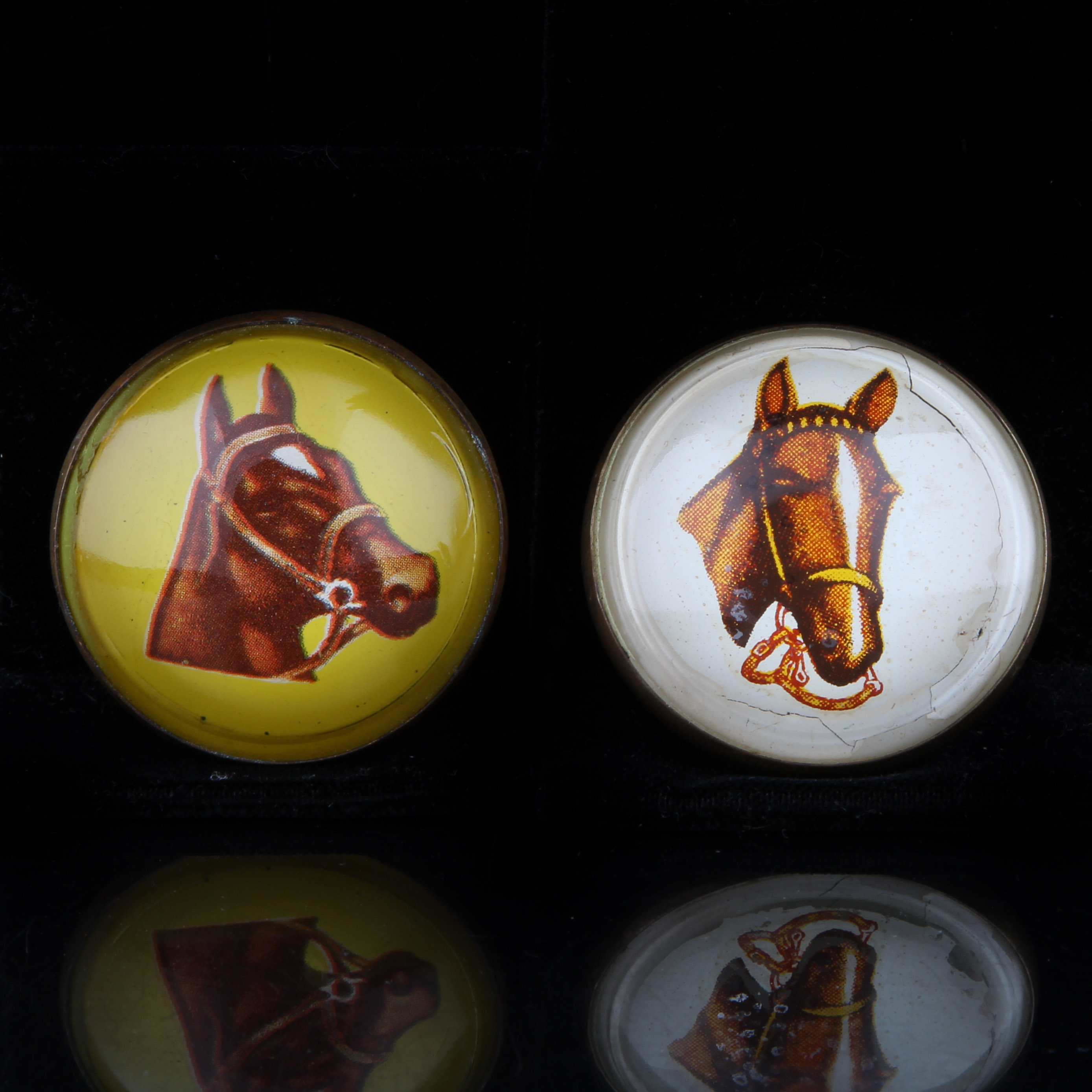 Glass and Brass Equine Bridal Tags