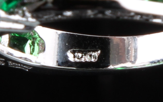 Sterling Over Copper Created Emerald Ring