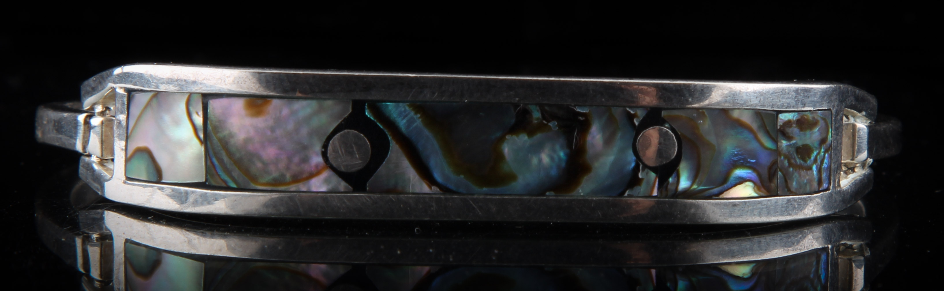 Sterling Silver Bracelets with Turquoise and Mother-of-Pearl