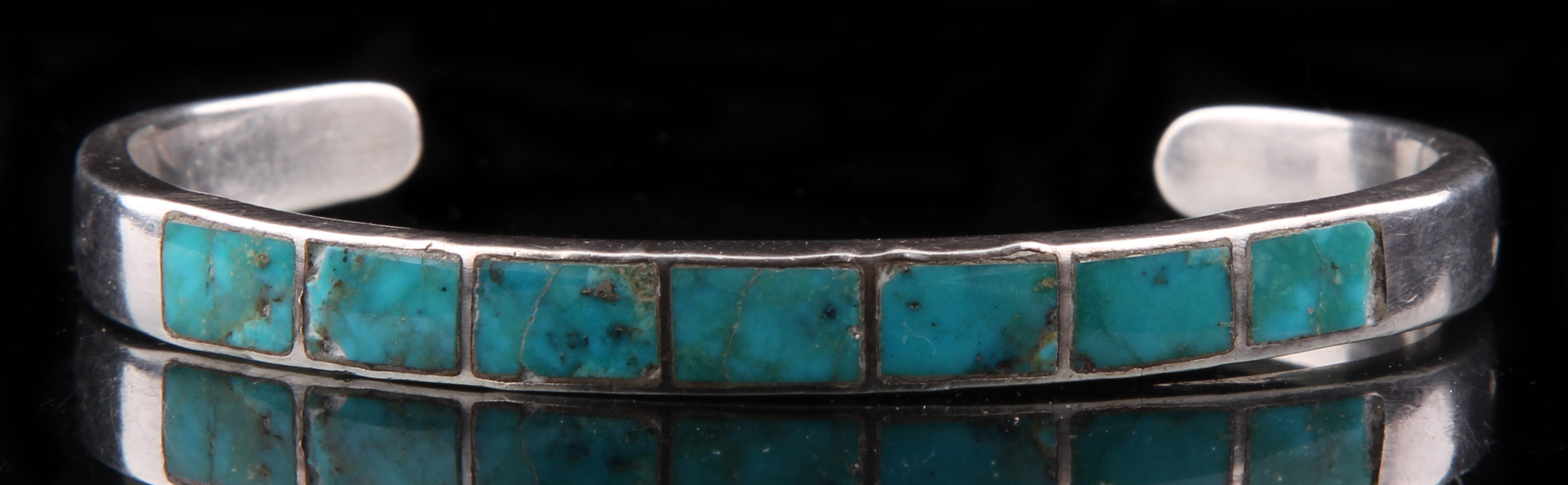 Sterling Silver Bracelets with Turquoise and Mother-of-Pearl