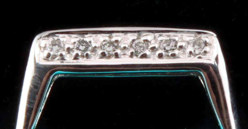 14K White Gold Diamond and Semi-Precious Stone Pendant