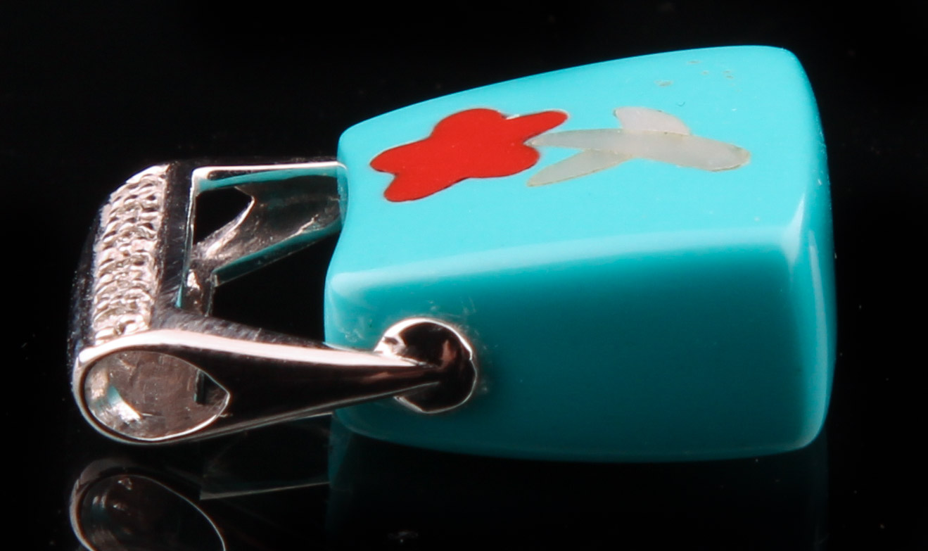 14K White Gold Diamond and Semi-Precious Stone Pendant