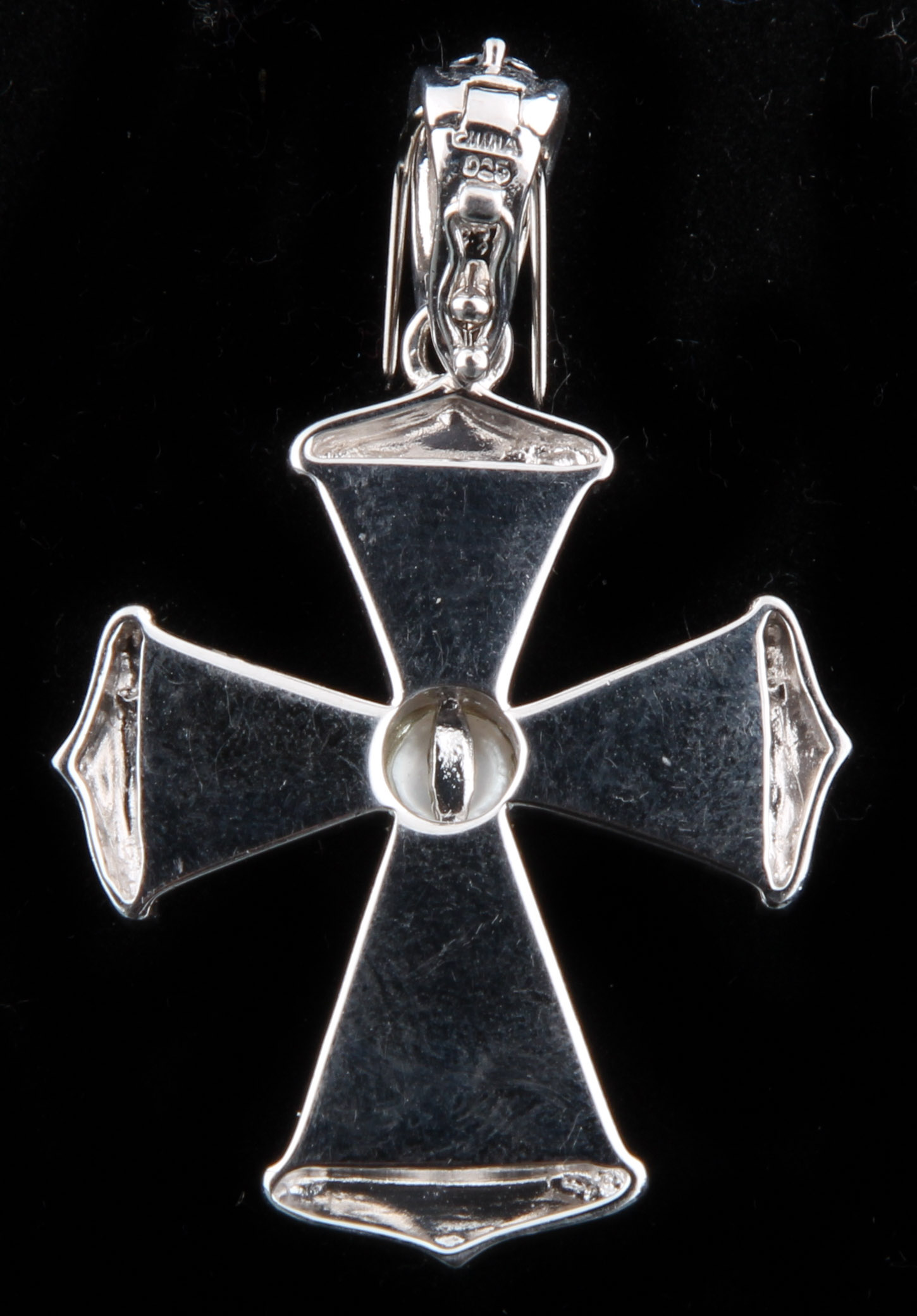 Sterling Silver and Pearl Cross Pendant