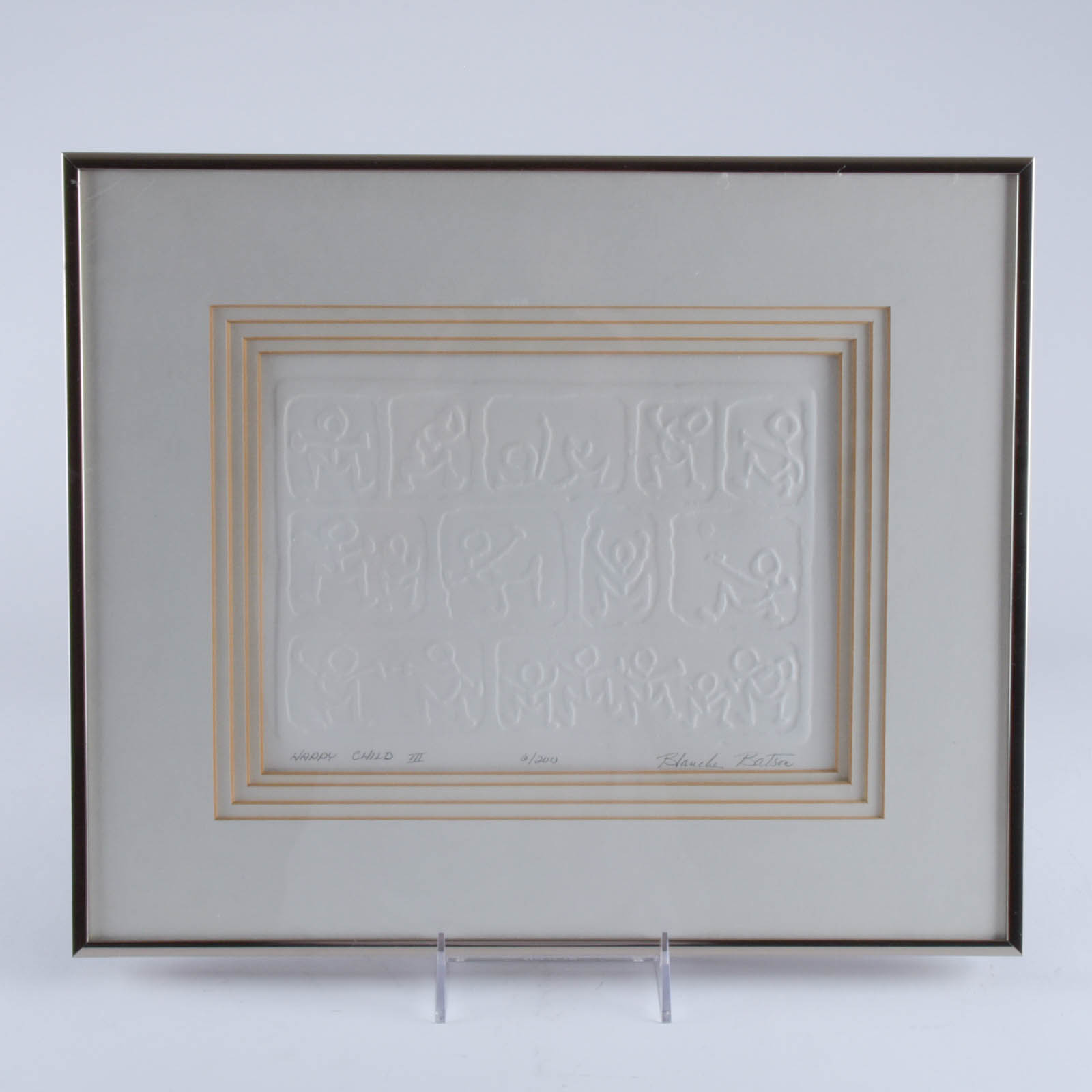 Blanche Batson "Happy Child III" Signed Limited Edition Paper Fiber Art