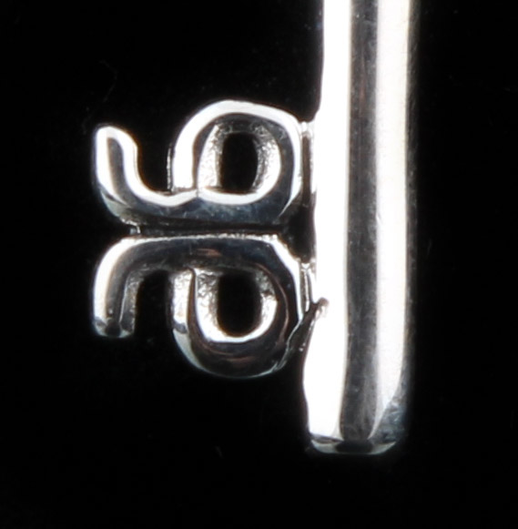 Asch Grossbardt Sterling Silver and 18K Yellow Gold and Mother of Pearl Key Pendant