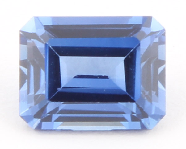 3.02 CT Emerald Cut Synthetic Blue Sapphire