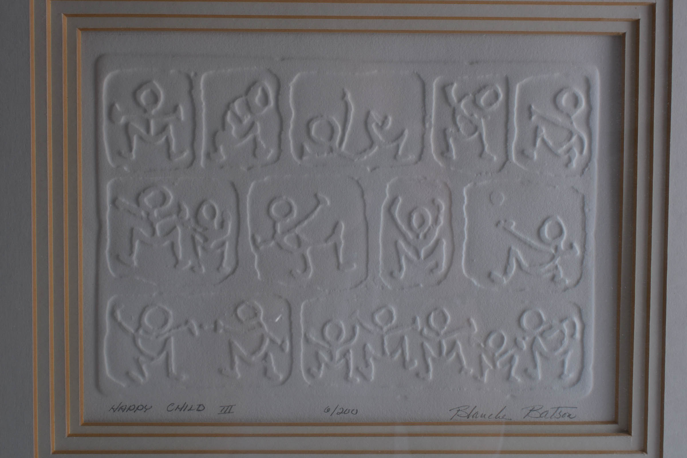 Blanche Batson "Happy Child III" Signed Limited Edition Paper Fiber Art