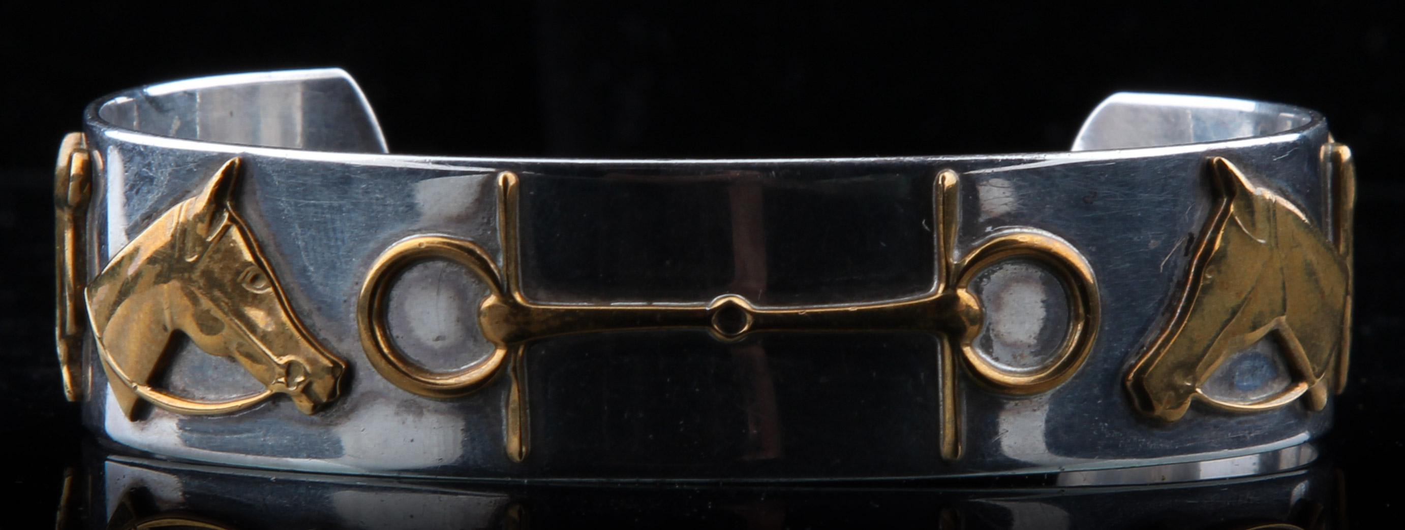 Courtney Sterling Silver and Brass Cuff