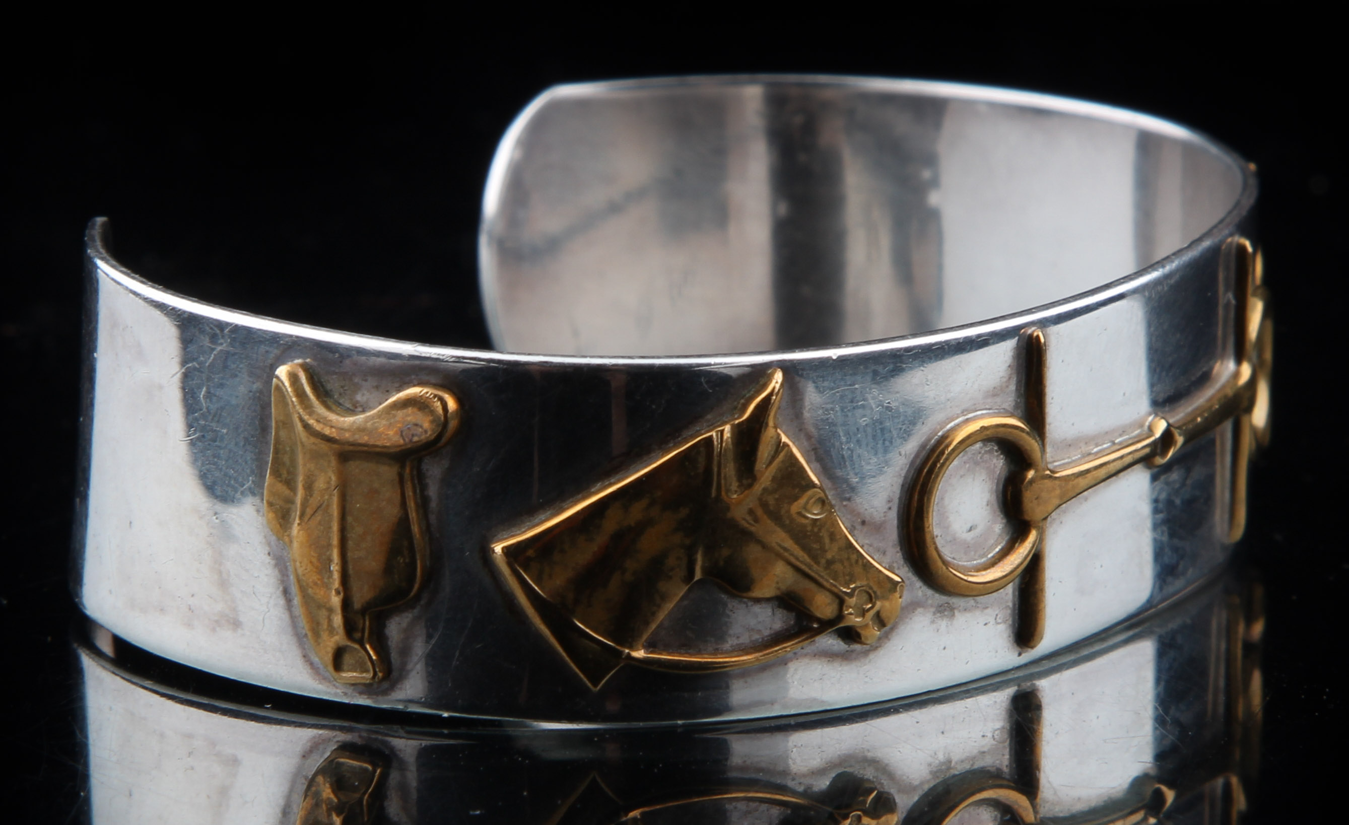 Courtney Sterling Silver and Brass Cuff