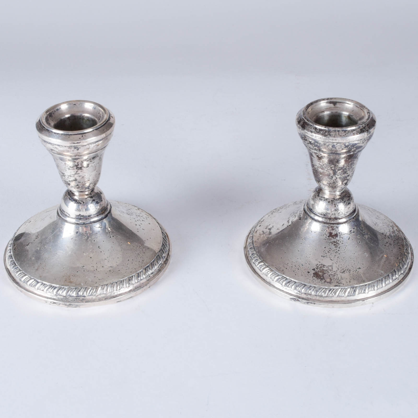 Pair of Weighted Sterling Silver Candleholders