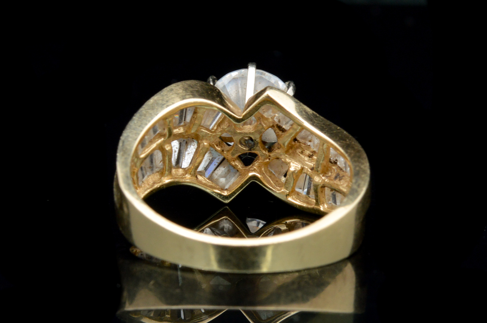 14K Yellow Gold Engagement Ring With Cubic Zirconia