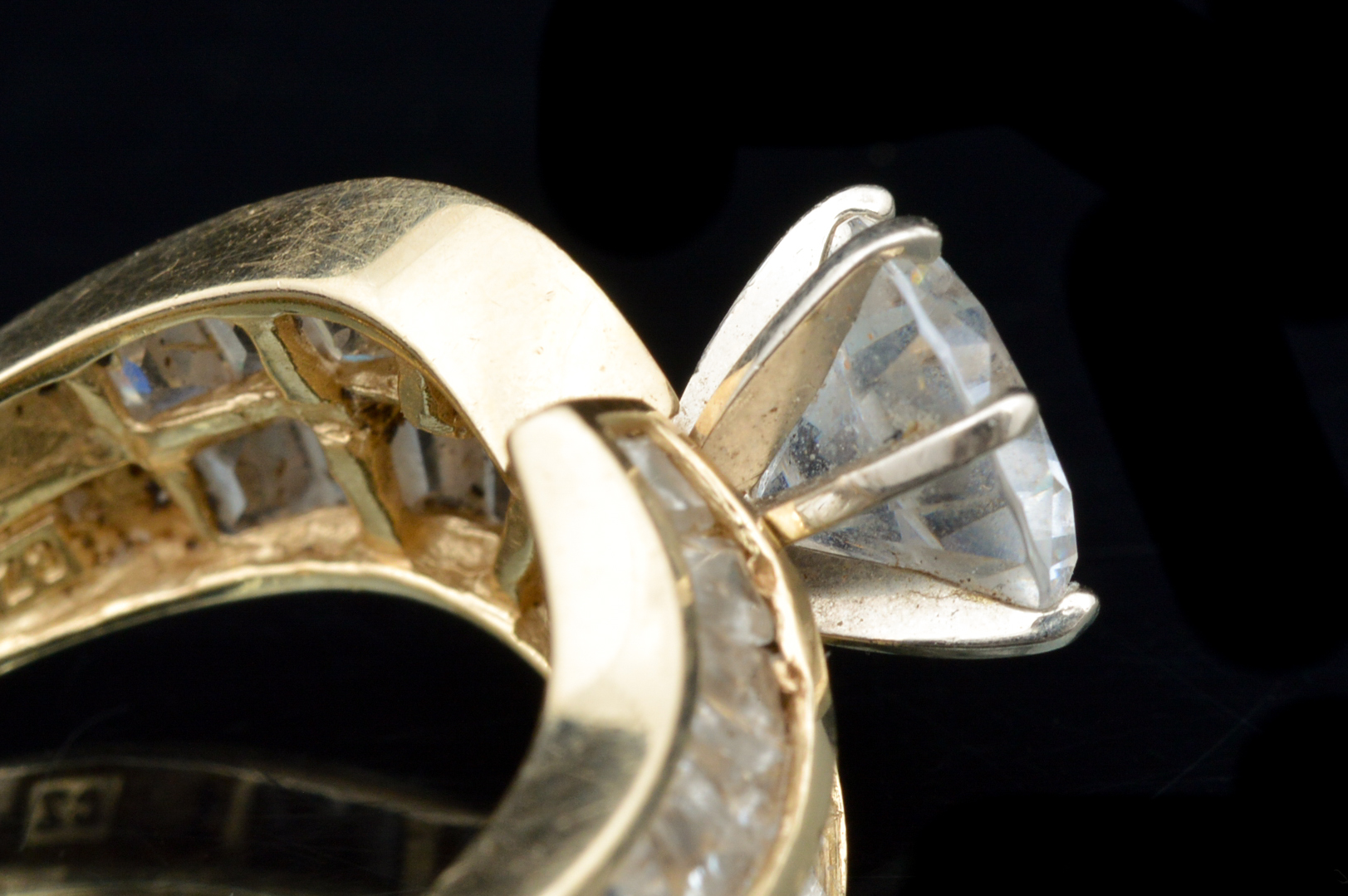 14K Yellow Gold Engagement Ring With Cubic Zirconia