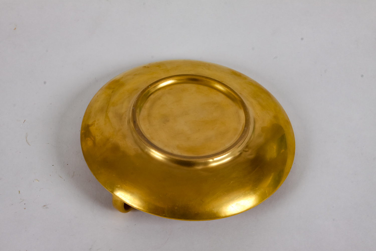 Gilt Finish Porcelain Bon-Bon Dish and Vintage Brass Decorative Ware