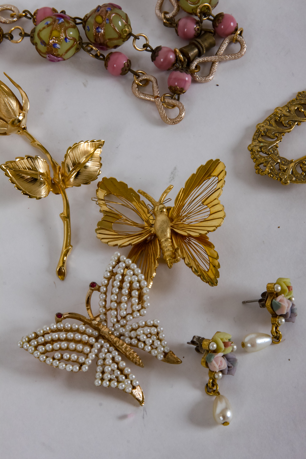 Group of Vintage Gold-Tone Costume Jewelry