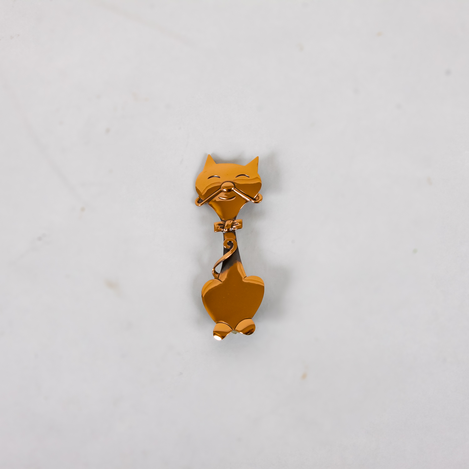 Gold Tone Cat Brooch