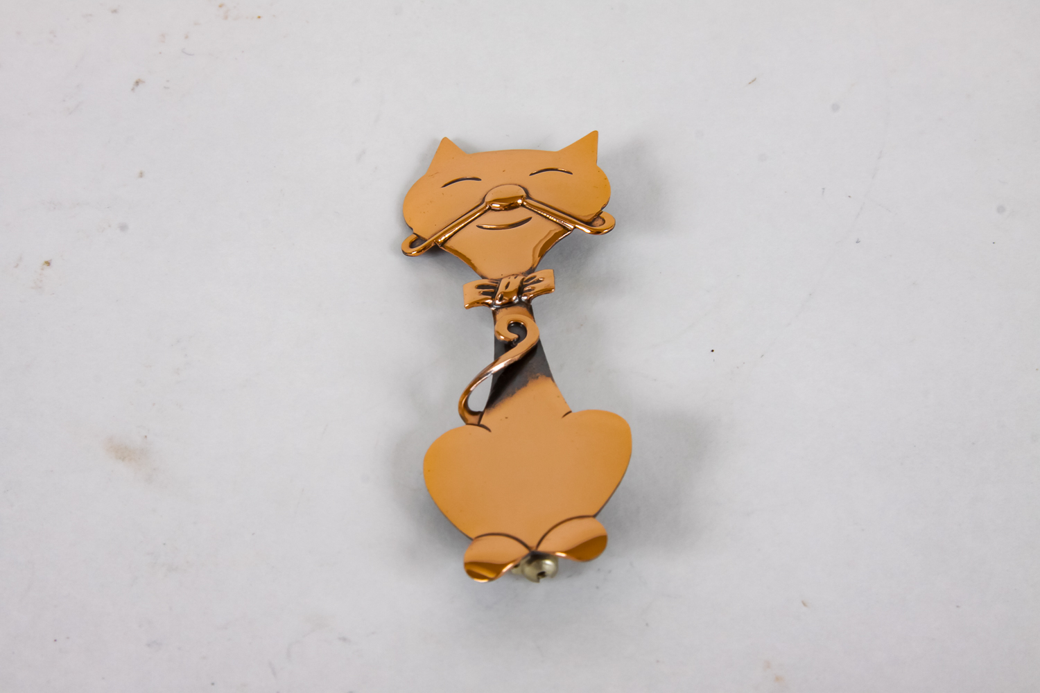 Gold Tone Cat Brooch