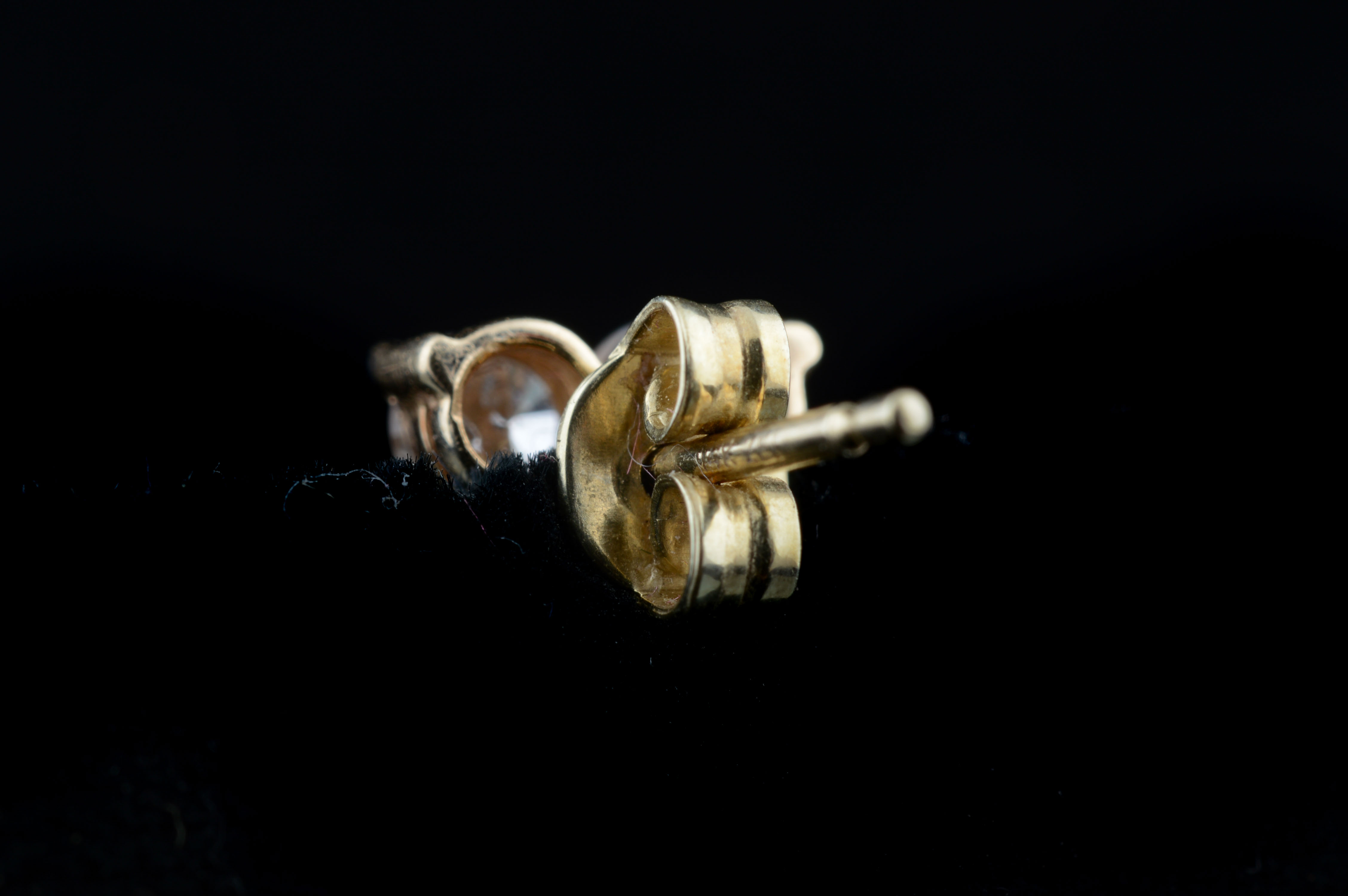 14K Yellow Gold Diamond Stud Earrings