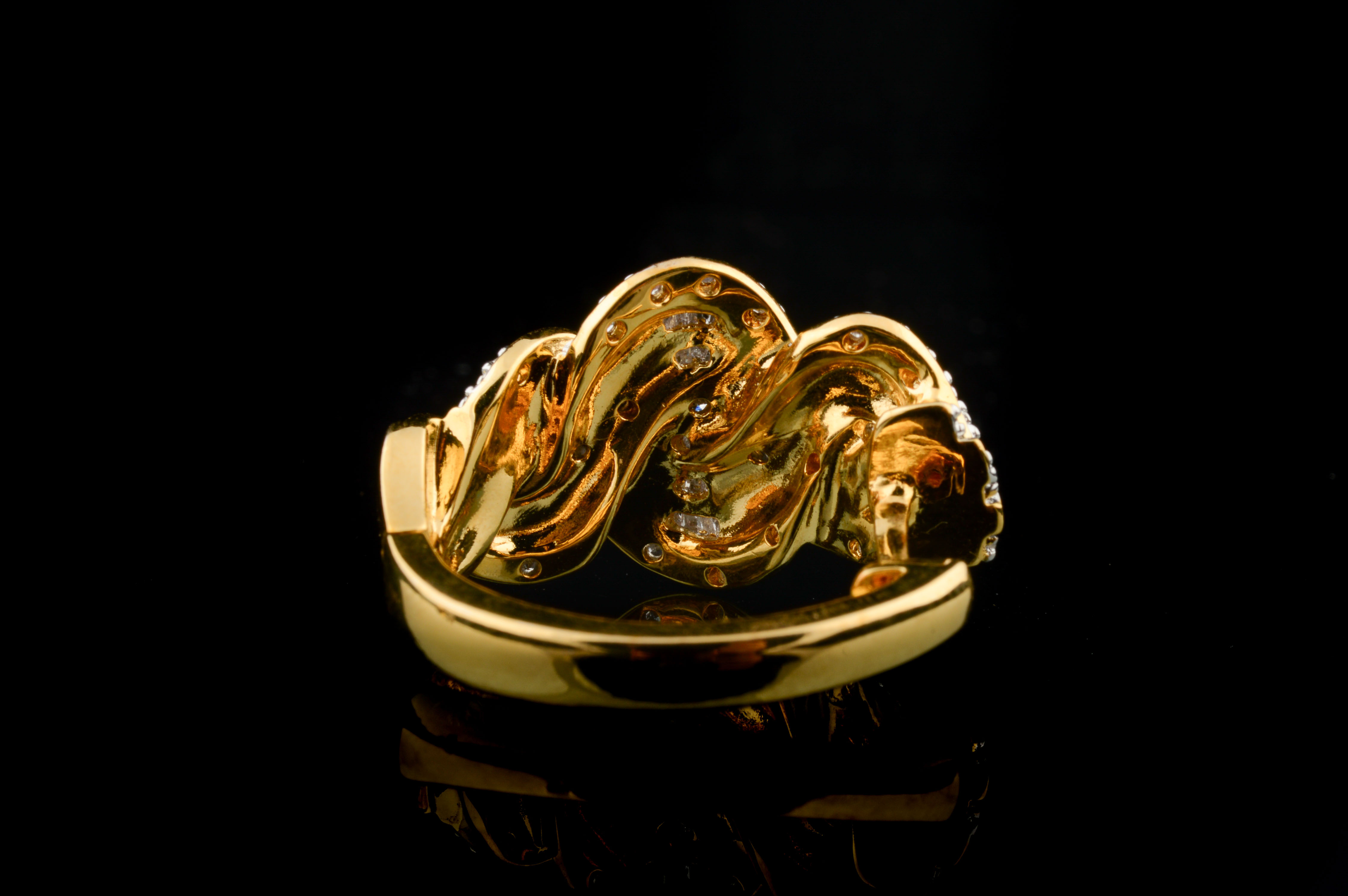 Vermeil Sterling Silver Diamond Hoop Earrings