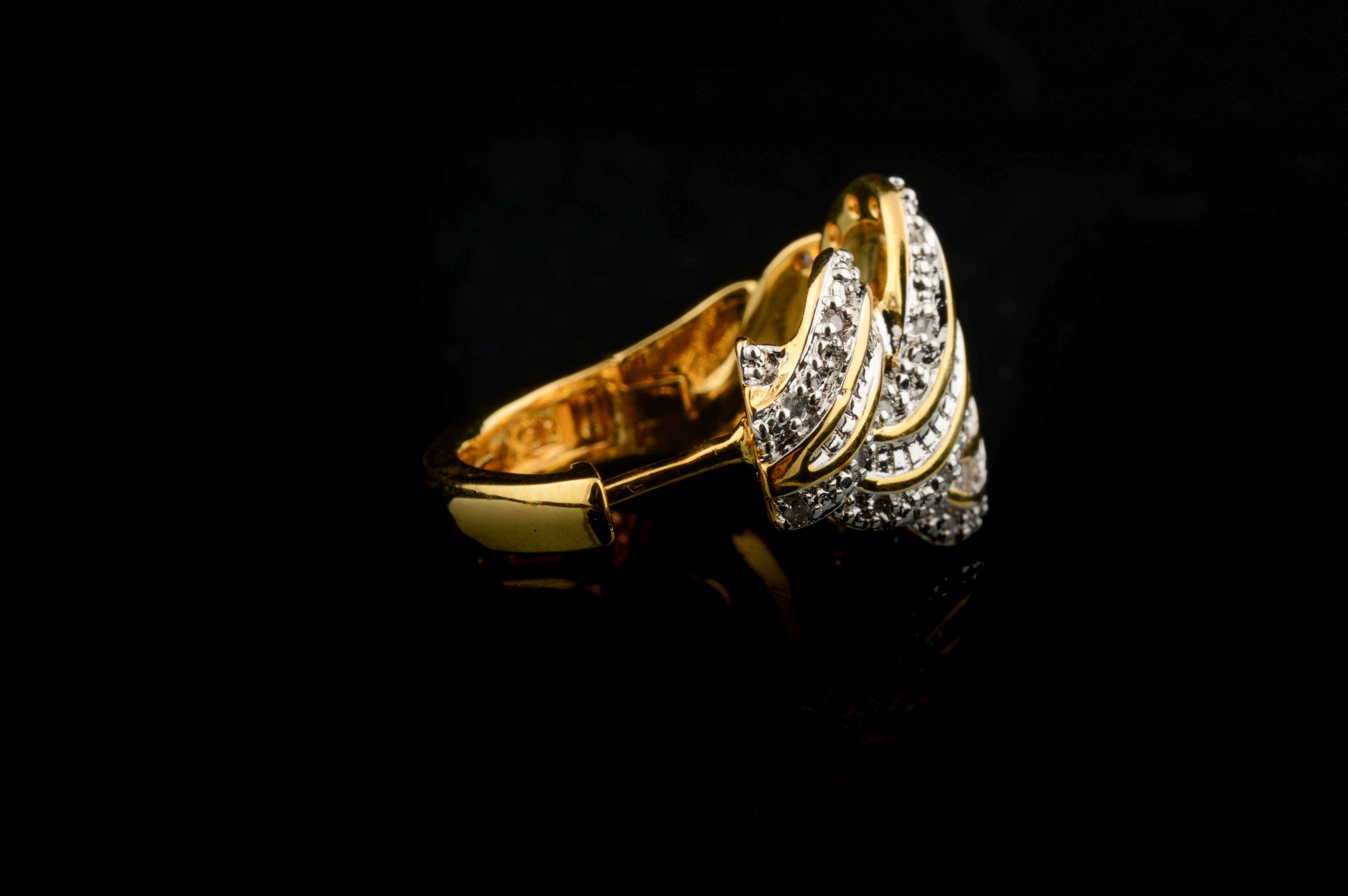 Vermeil Sterling Silver Diamond Hoop Earrings