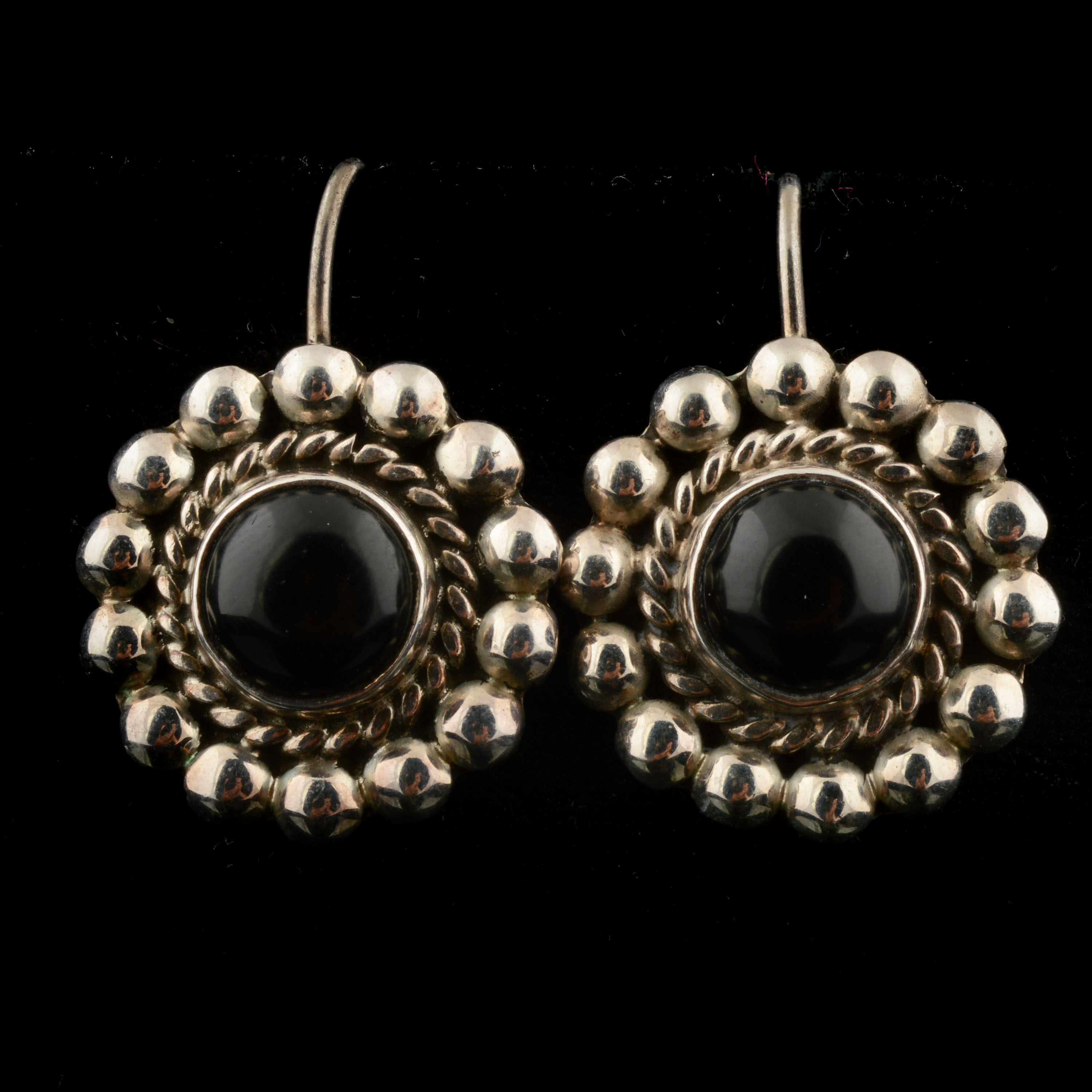 Sterling Silver and Black Onyx Earrings