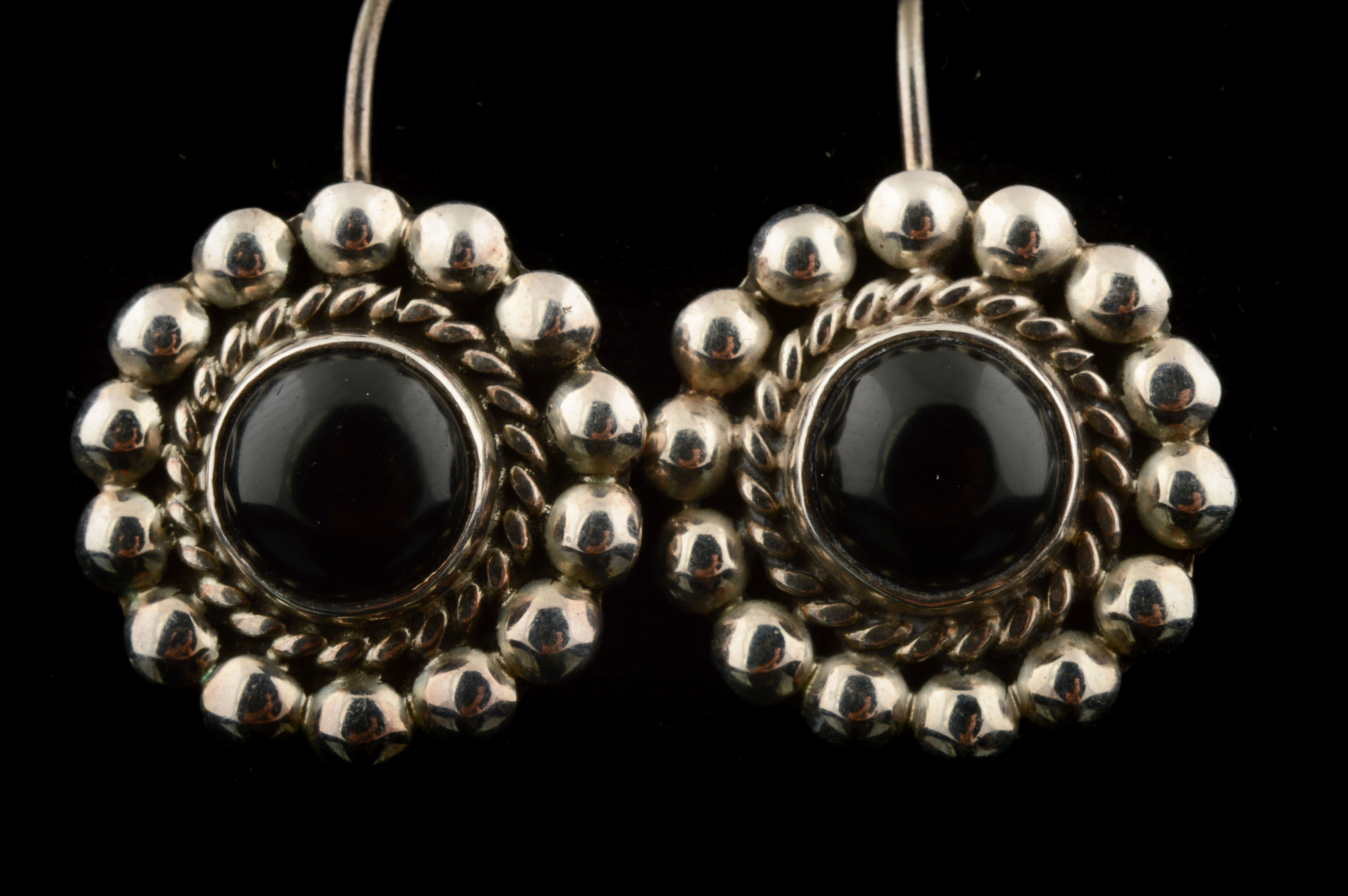 Sterling Silver and Black Onyx Earrings