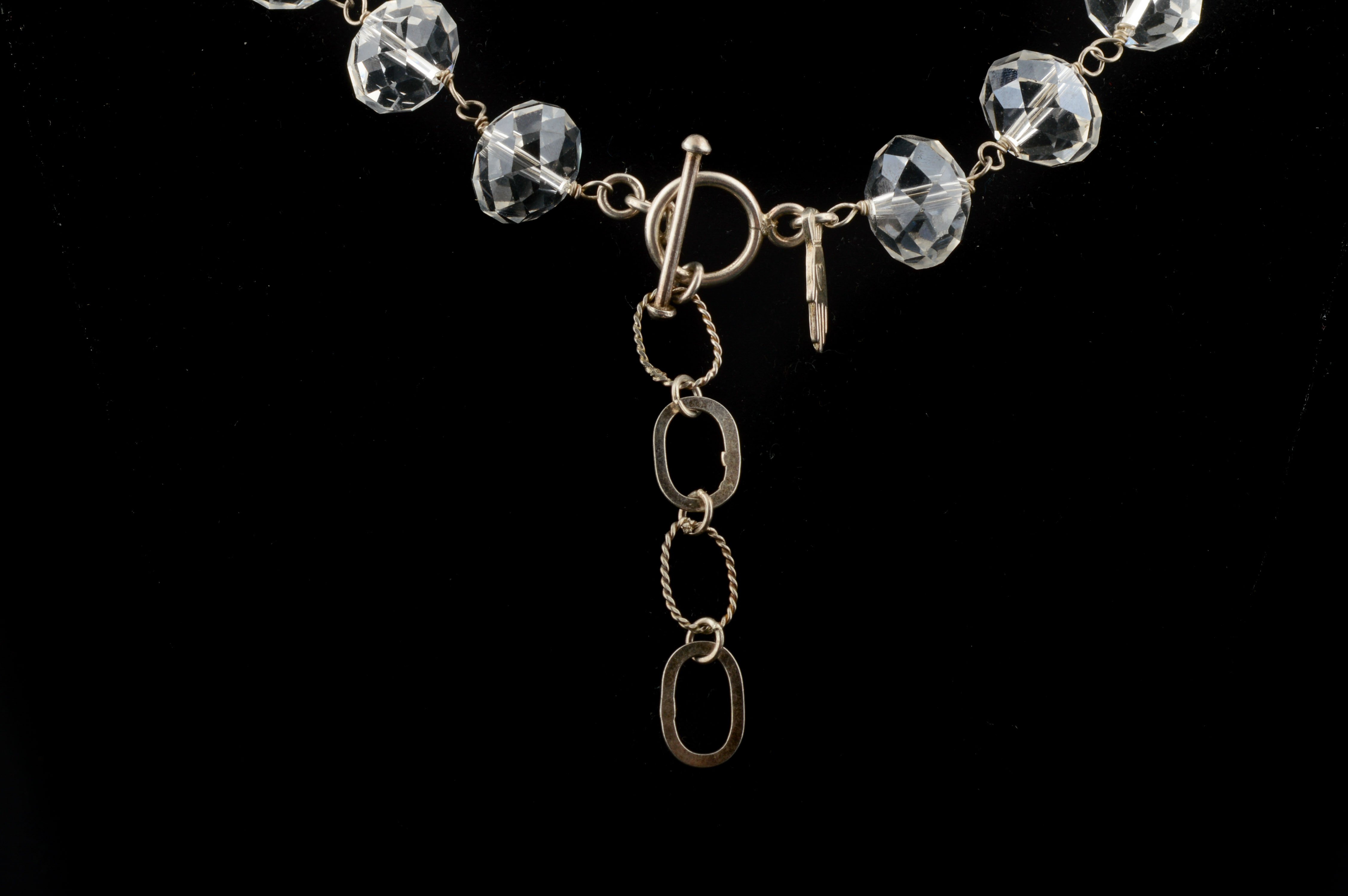 Sterling Glass and Faux Turquoise Necklace