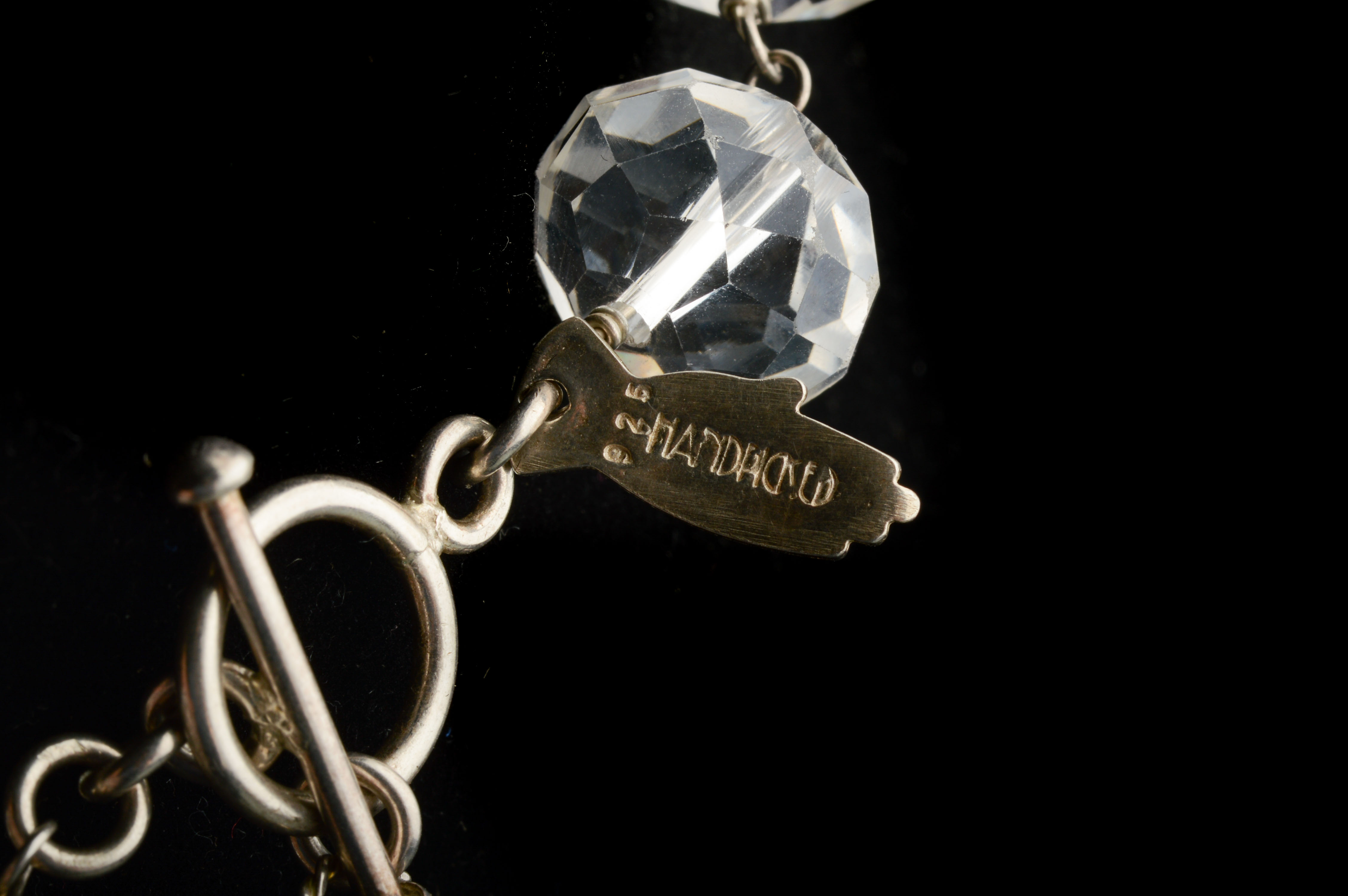 Sterling Glass and Faux Turquoise Necklace