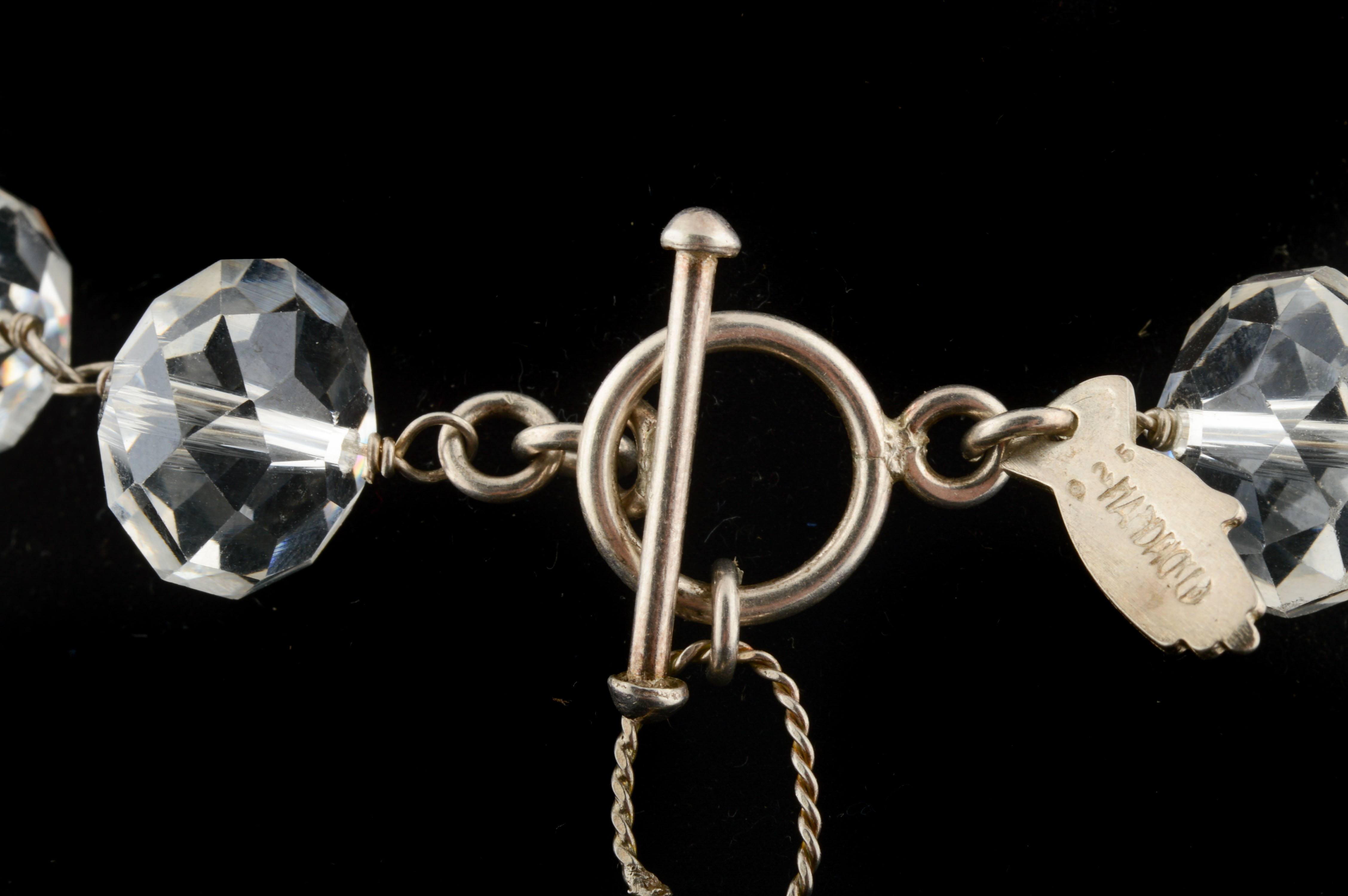 Sterling Glass and Faux Turquoise Necklace