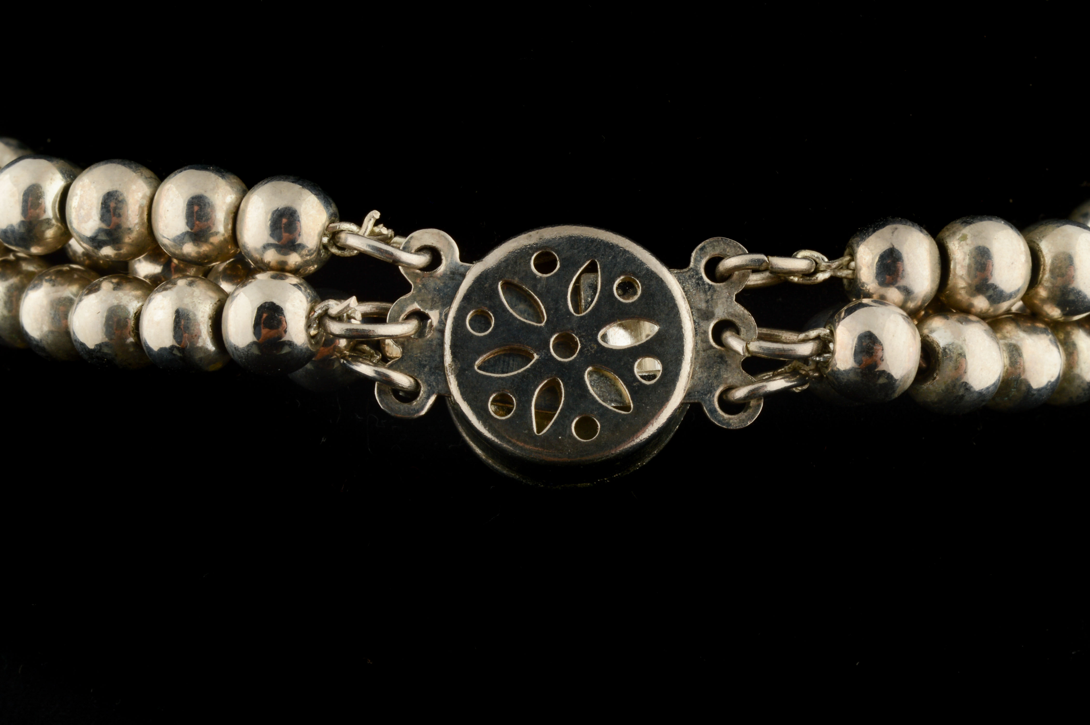 Vintage Sterling Silver Bead Necklace