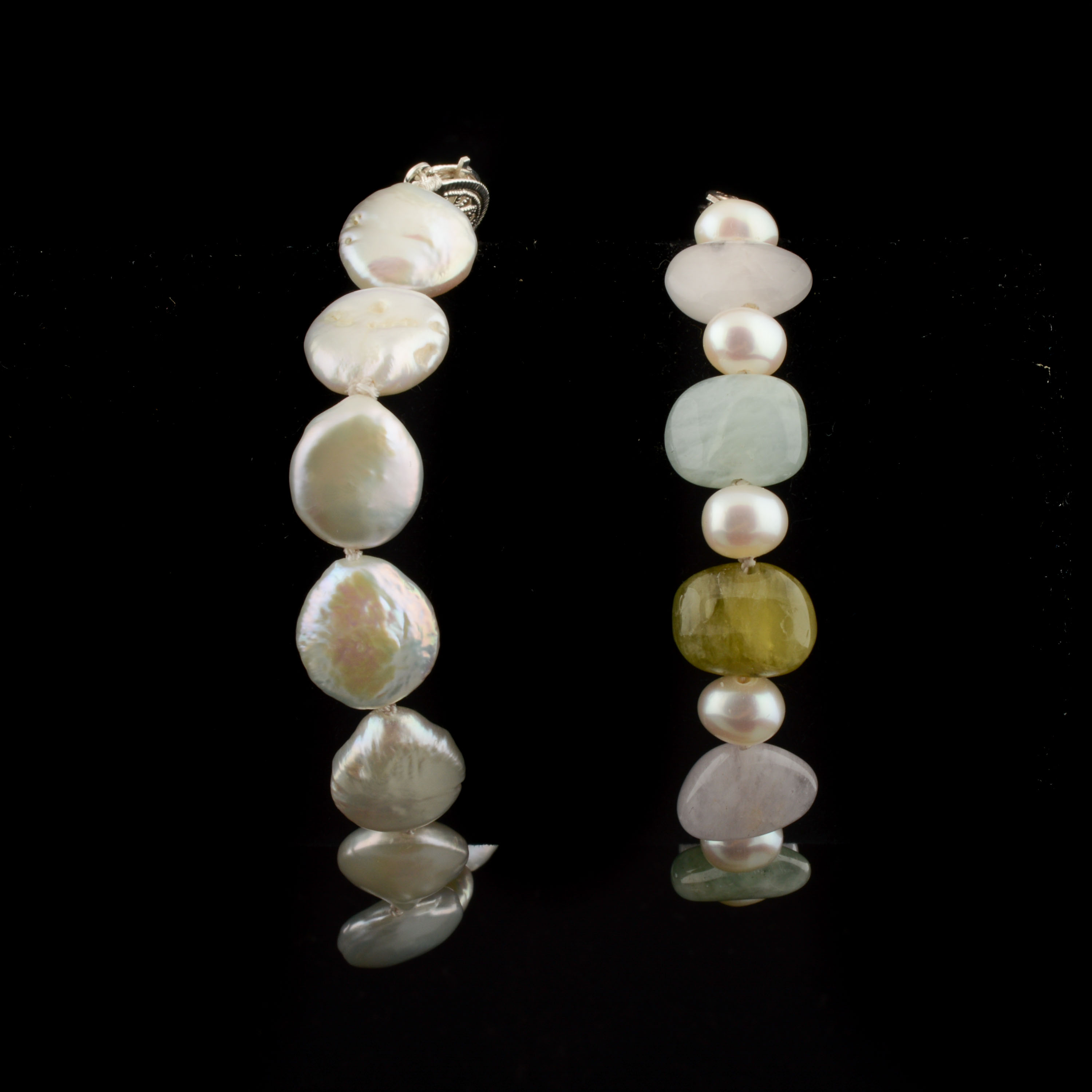 Freshwater Pearl and Gemstone Bracelets