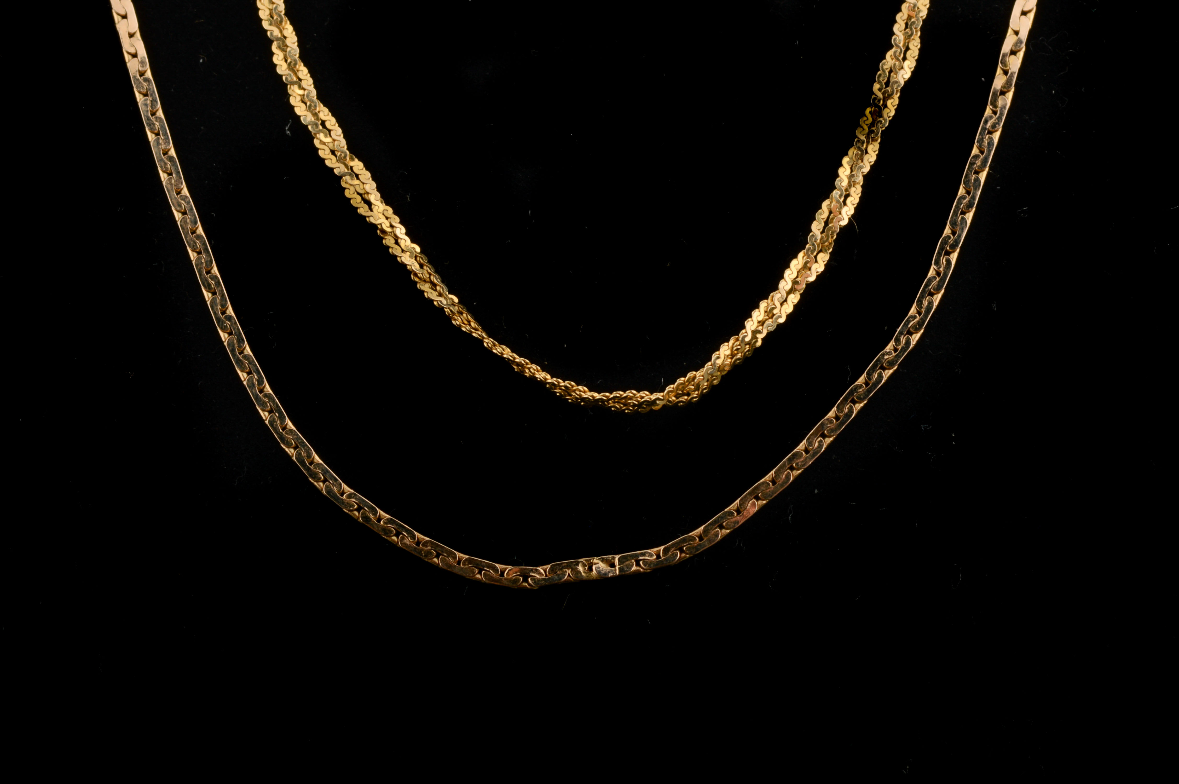 Two 14K Yellow Gold Chains