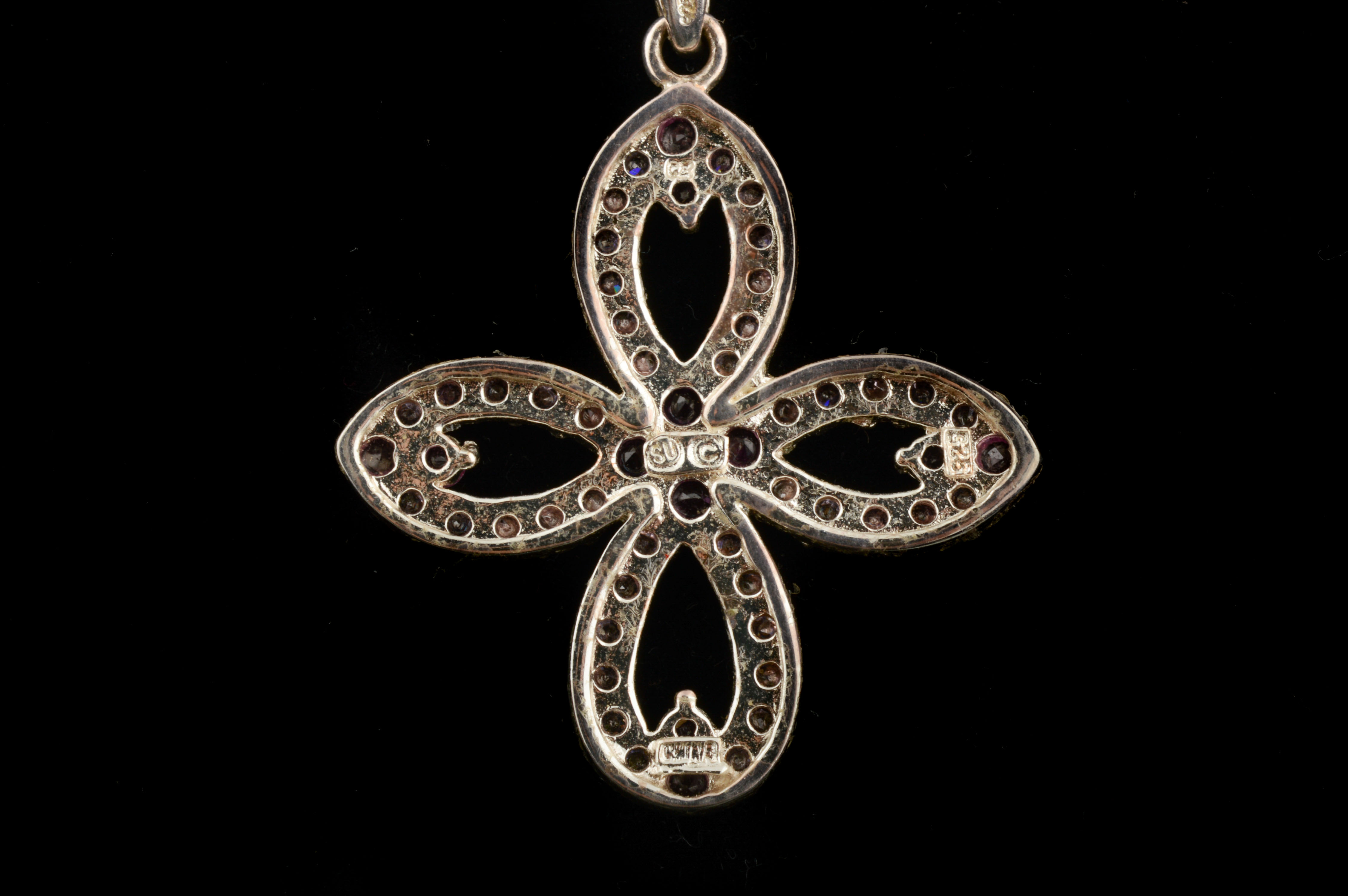 Sterling Silver and Pink Cubic Zirconia Necklace