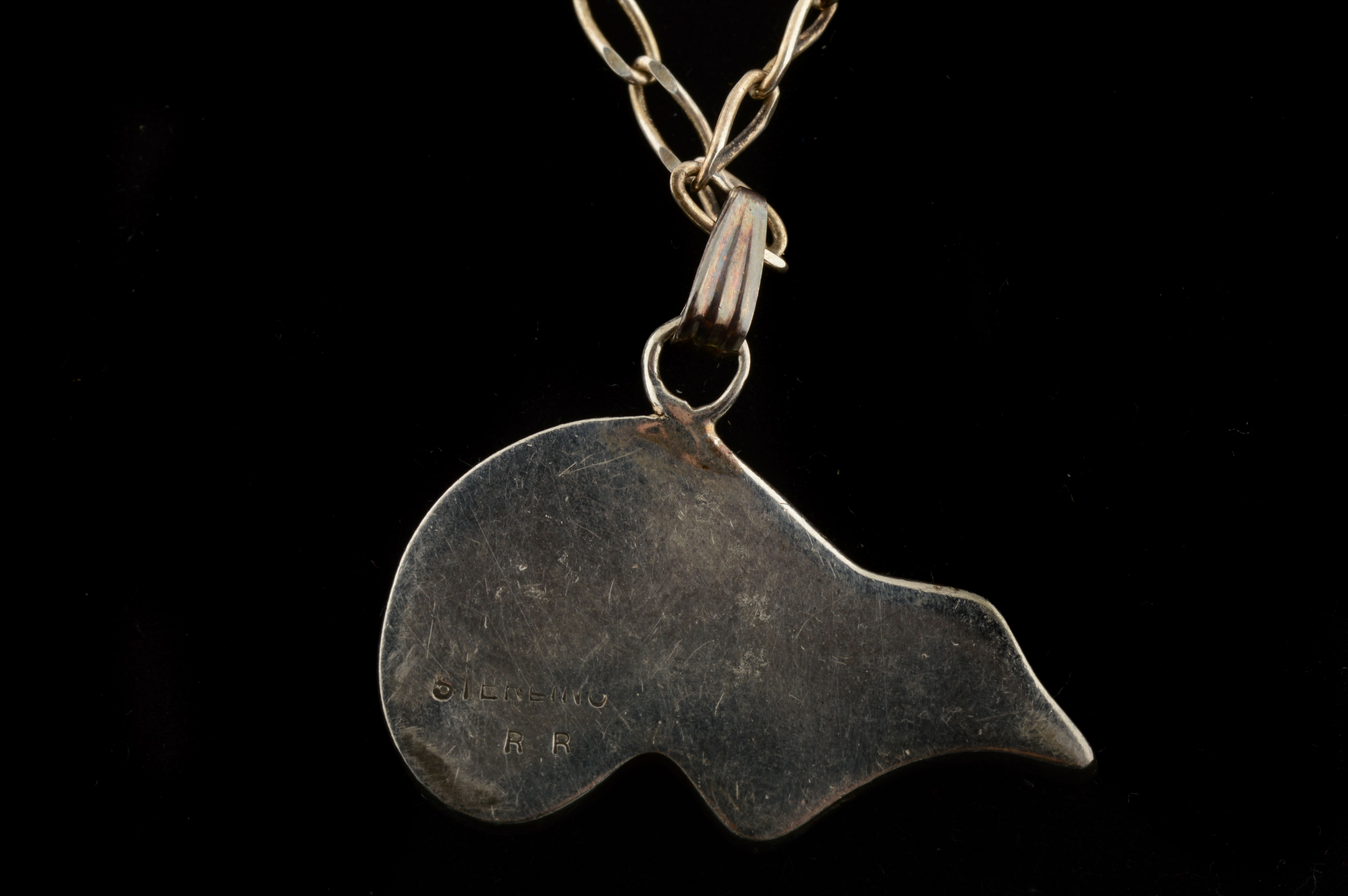 Sterling Silver Fiery Opal and Lapis Lazuli Pendant Necklace