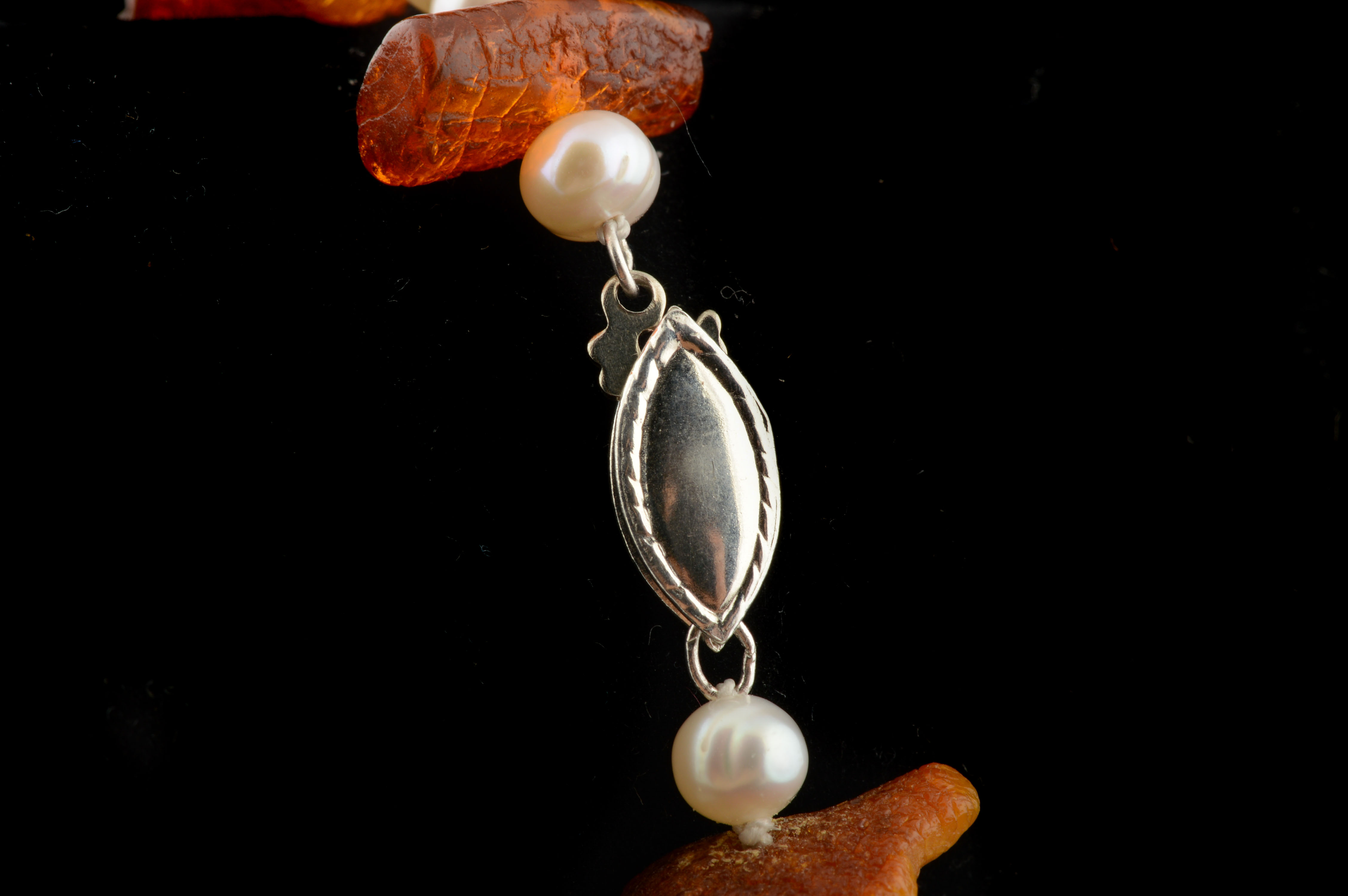 Freshwater Pearl Bracelets with Lapis and Amber Beads