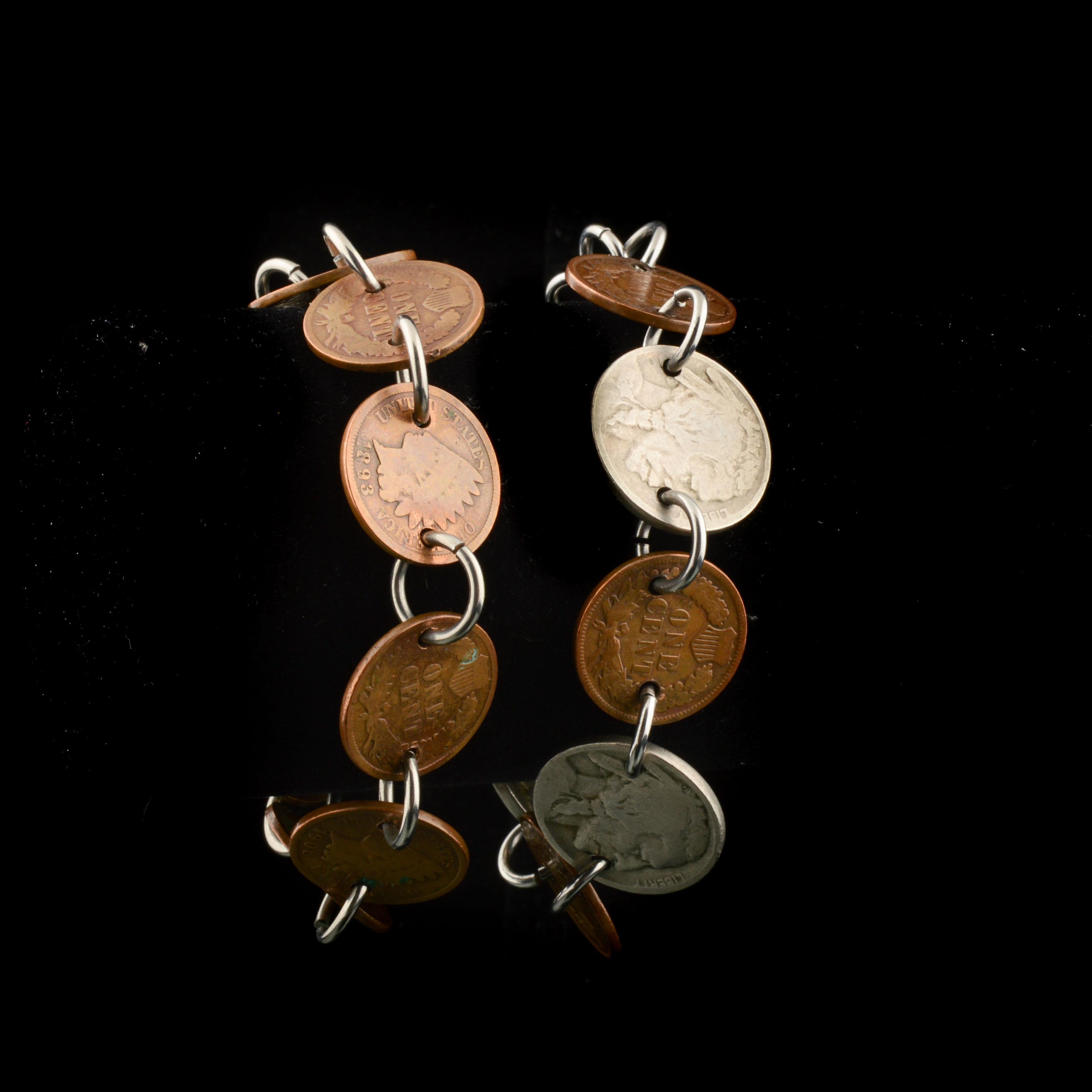 Indian Head and Buffalo Nickel Coin Bracelets