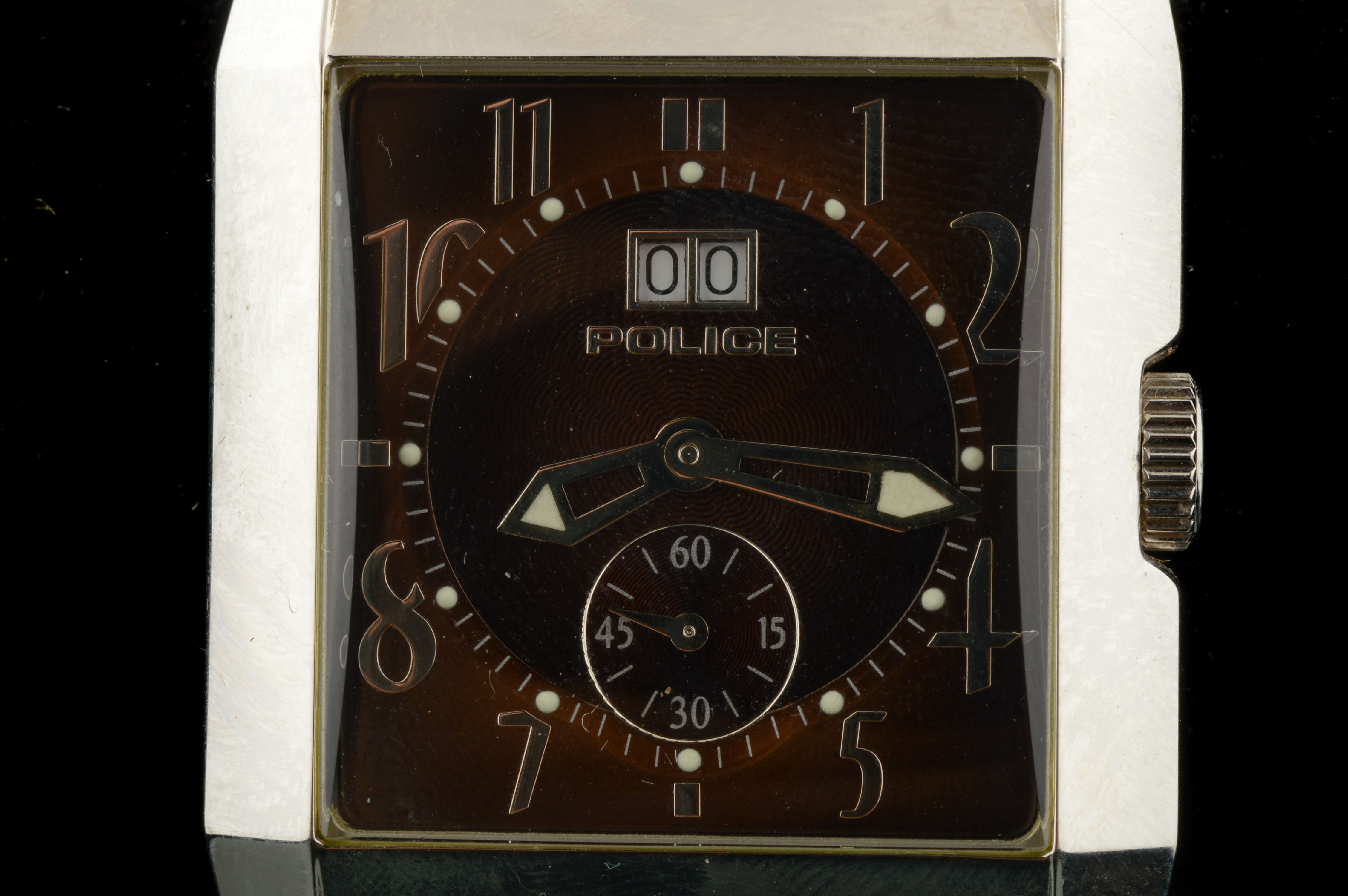 Police Timepieces Black Guilloche Dial Watch