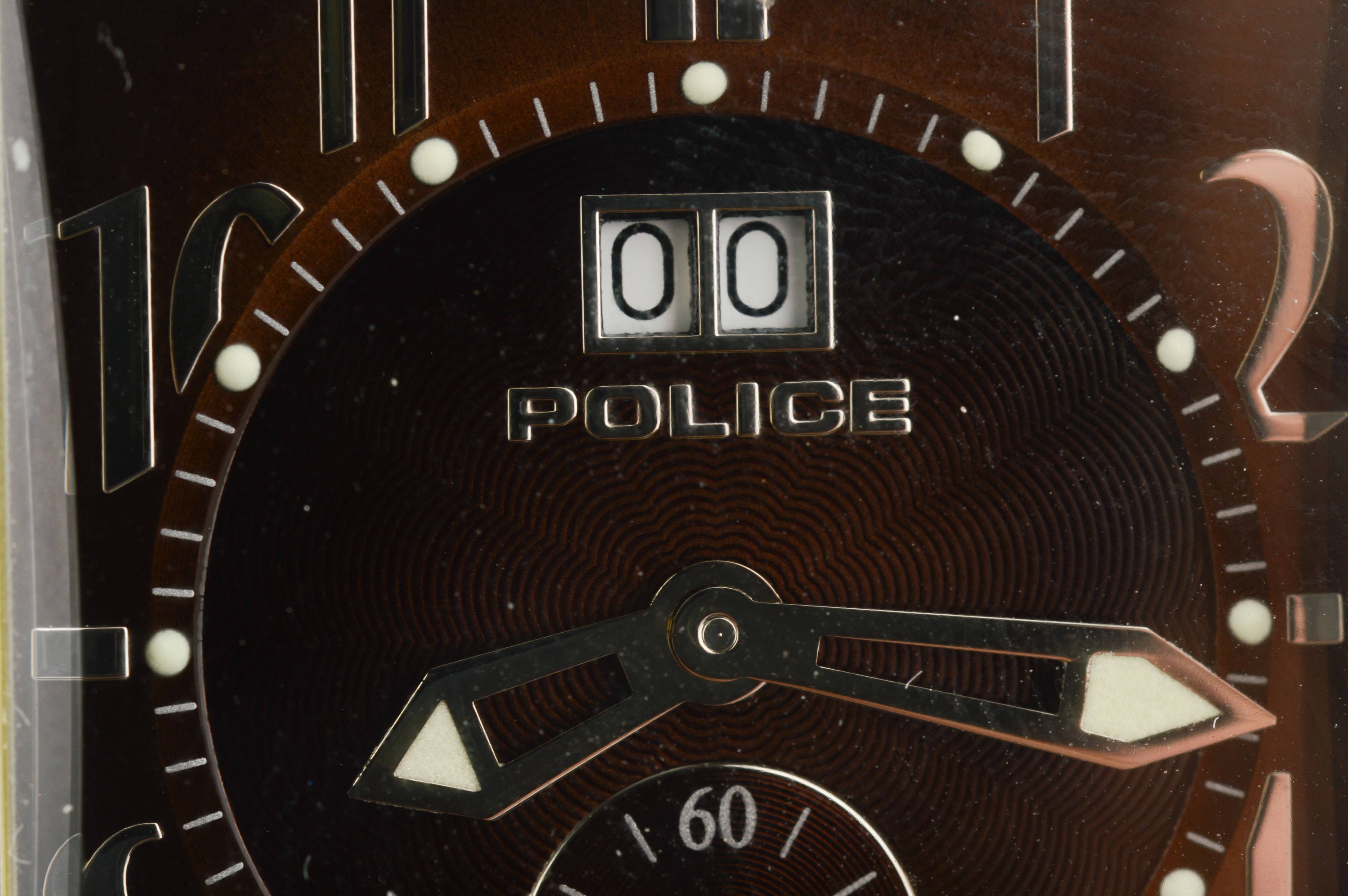 Police Timepieces Black Guilloche Dial Watch