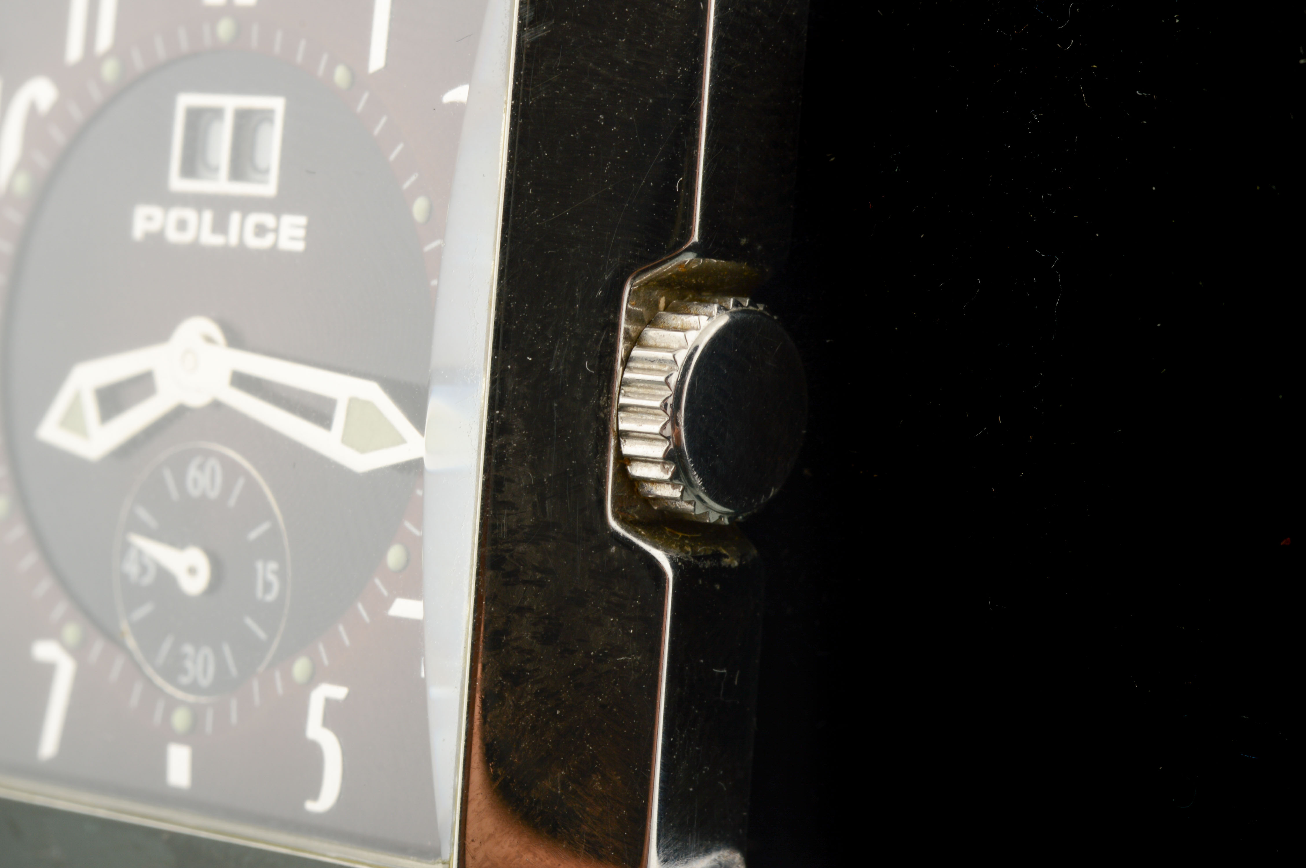 Police Timepieces Black Guilloche Dial Watch