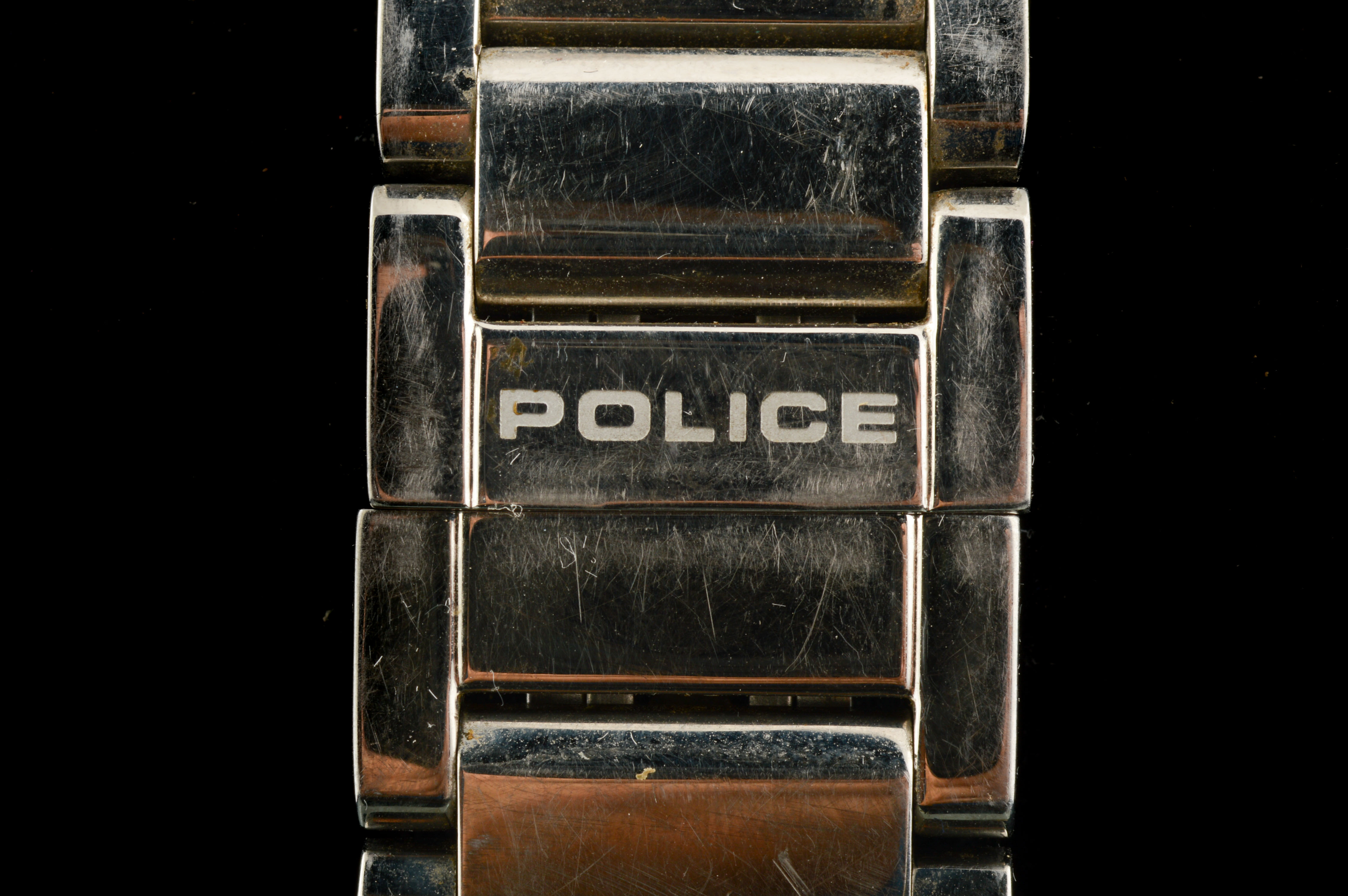 Police Timepieces Black Guilloche Dial Watch