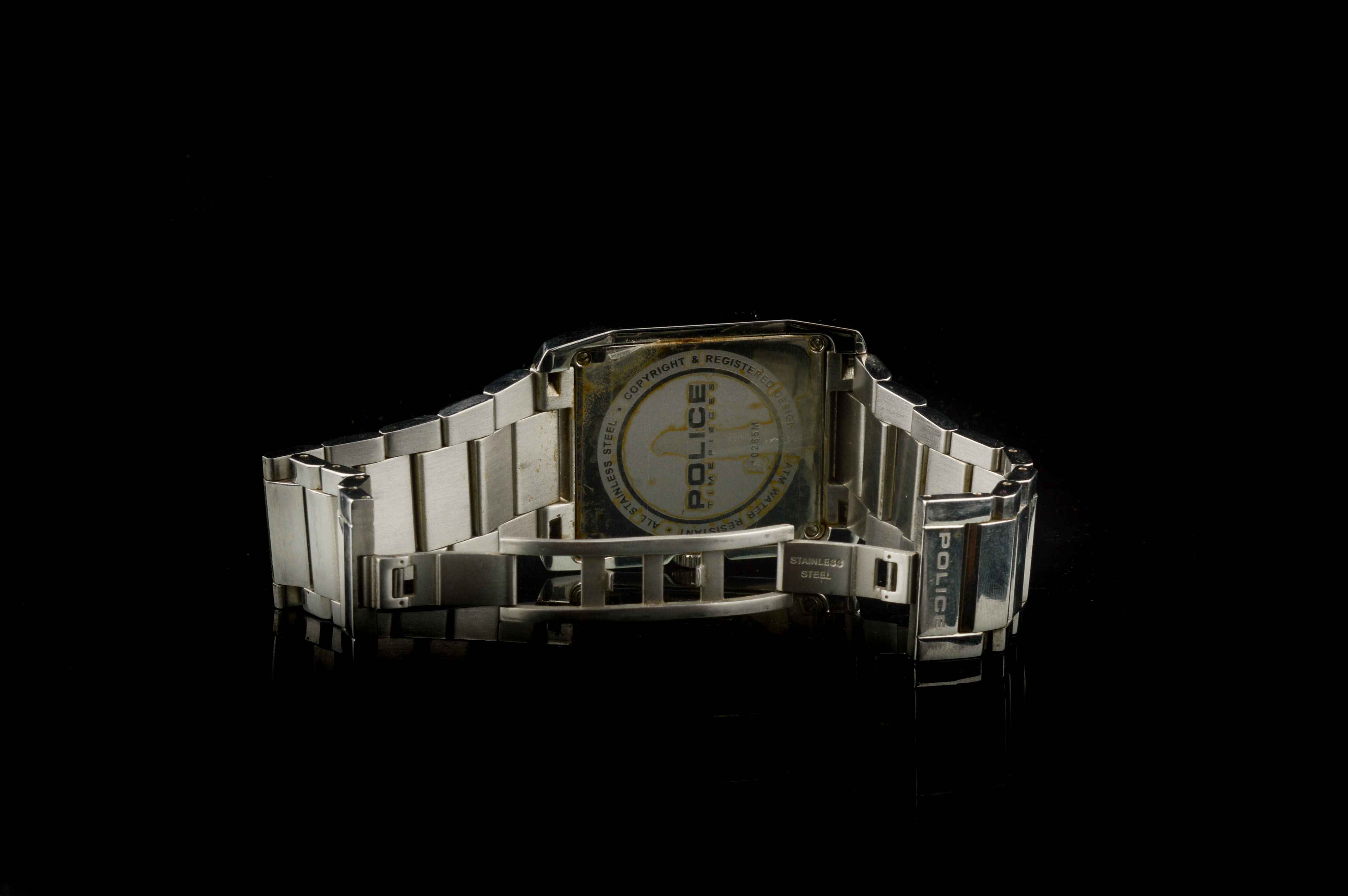 Police Timepieces Black Guilloche Dial Watch