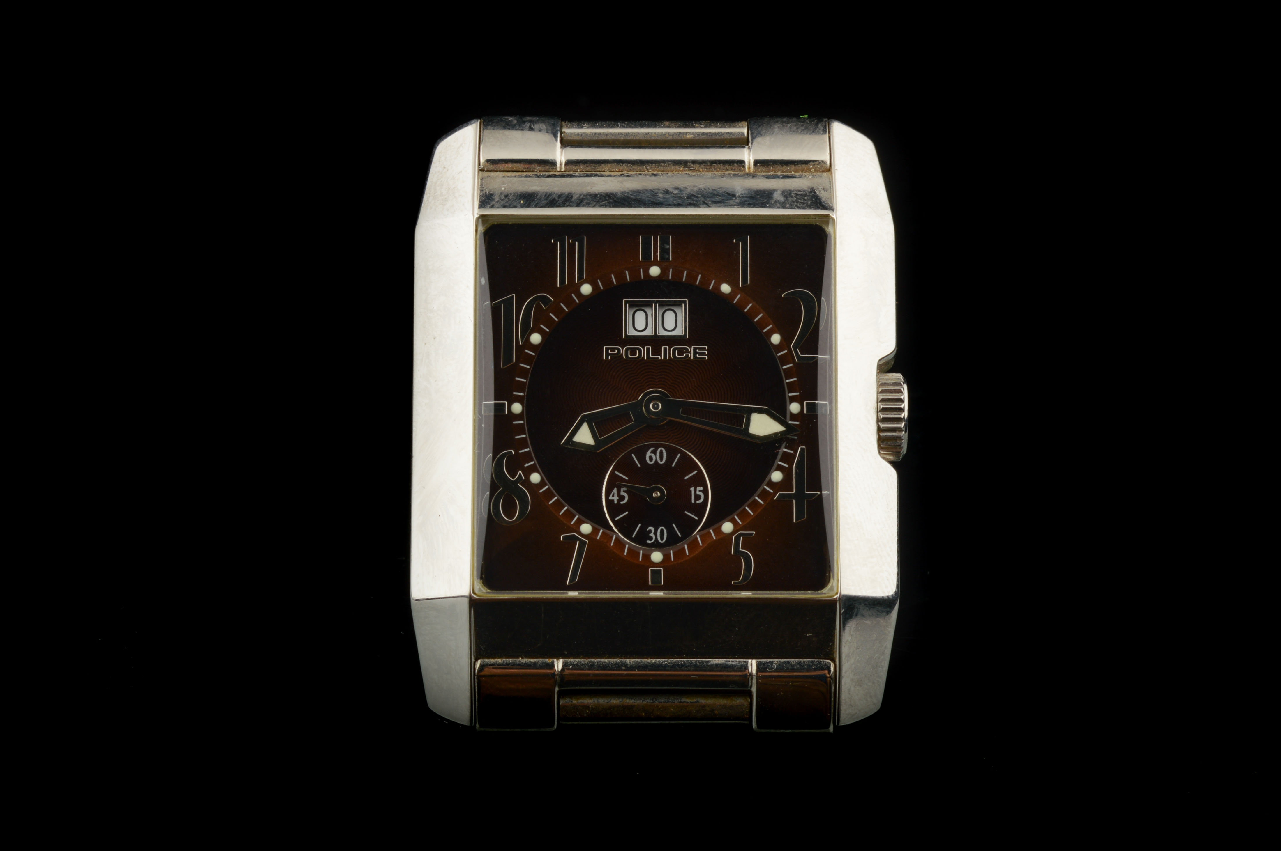 Police Timepieces Black Guilloche Dial Watch