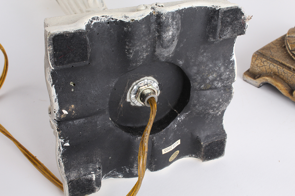 Pair of Ceramic Table Lamps with Antiqued Finish