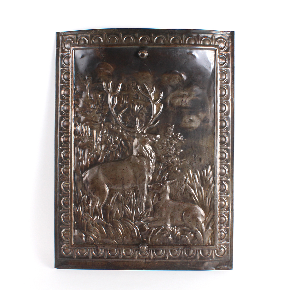 Vintage Cast Iron Fire Screen with Deer Motif