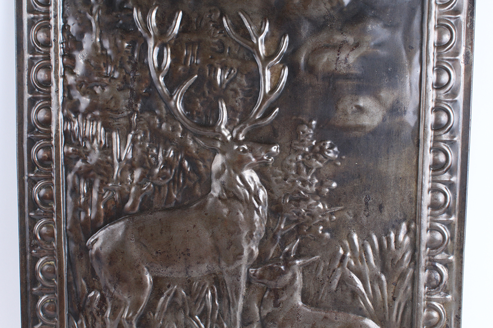 Vintage Cast Iron Fire Screen with Deer Motif