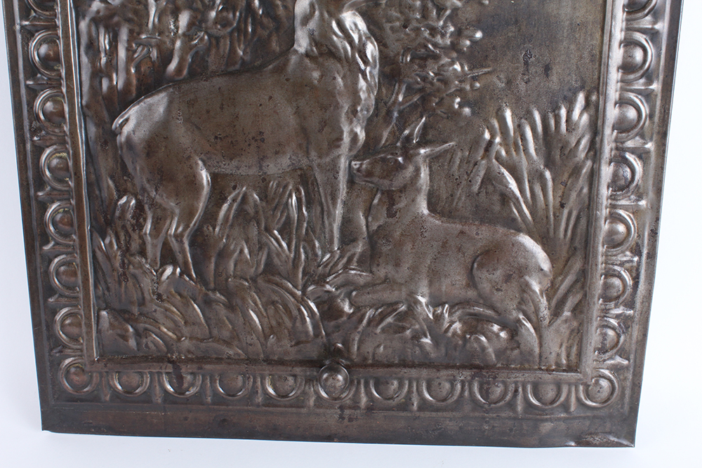 Vintage Cast Iron Fire Screen with Deer Motif
