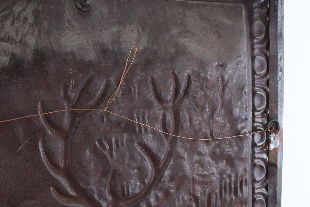 Vintage Cast Iron Fire Screen with Deer Motif